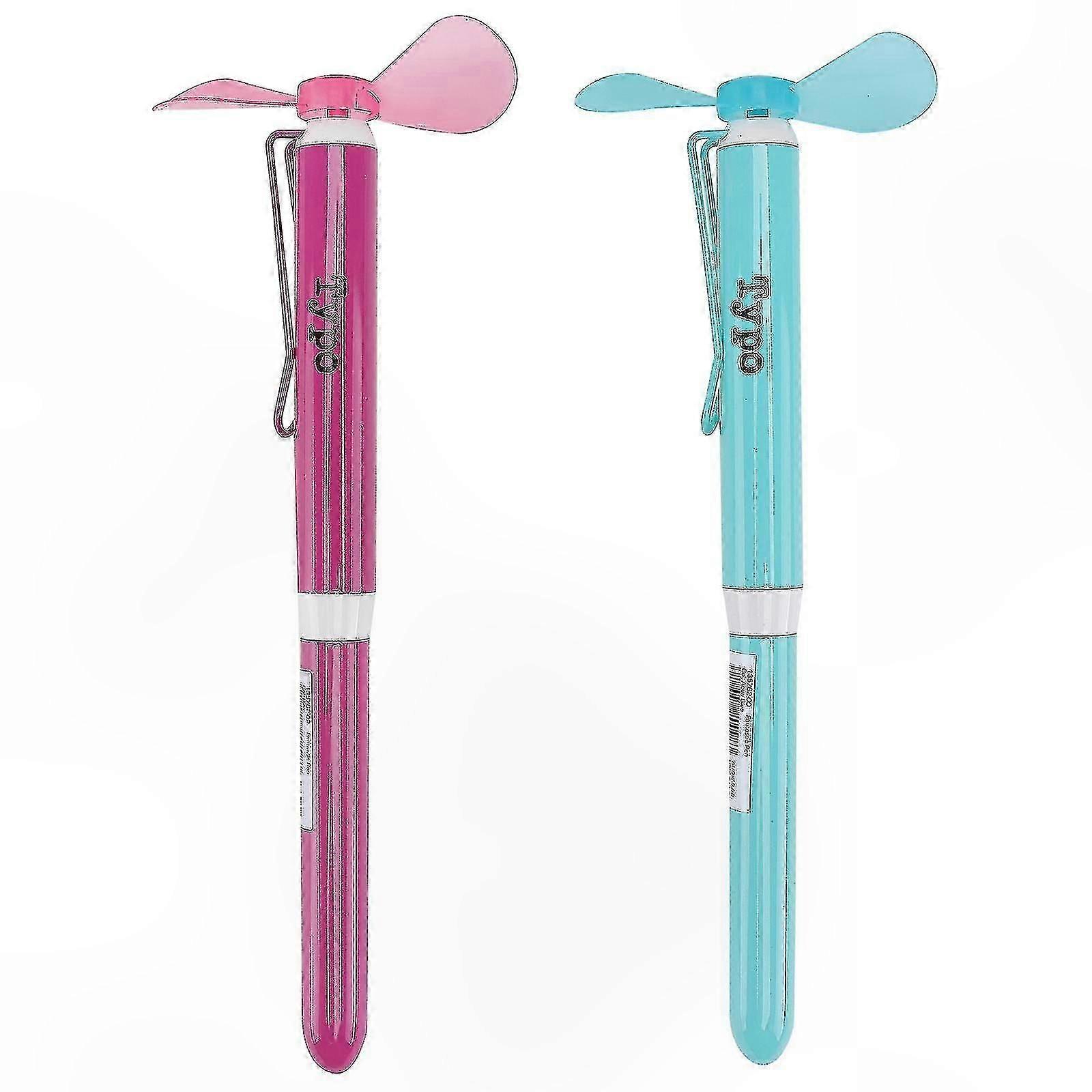 2 Pack Innovative Fan Design Ballpoint Pens for Students with Multiple Functions