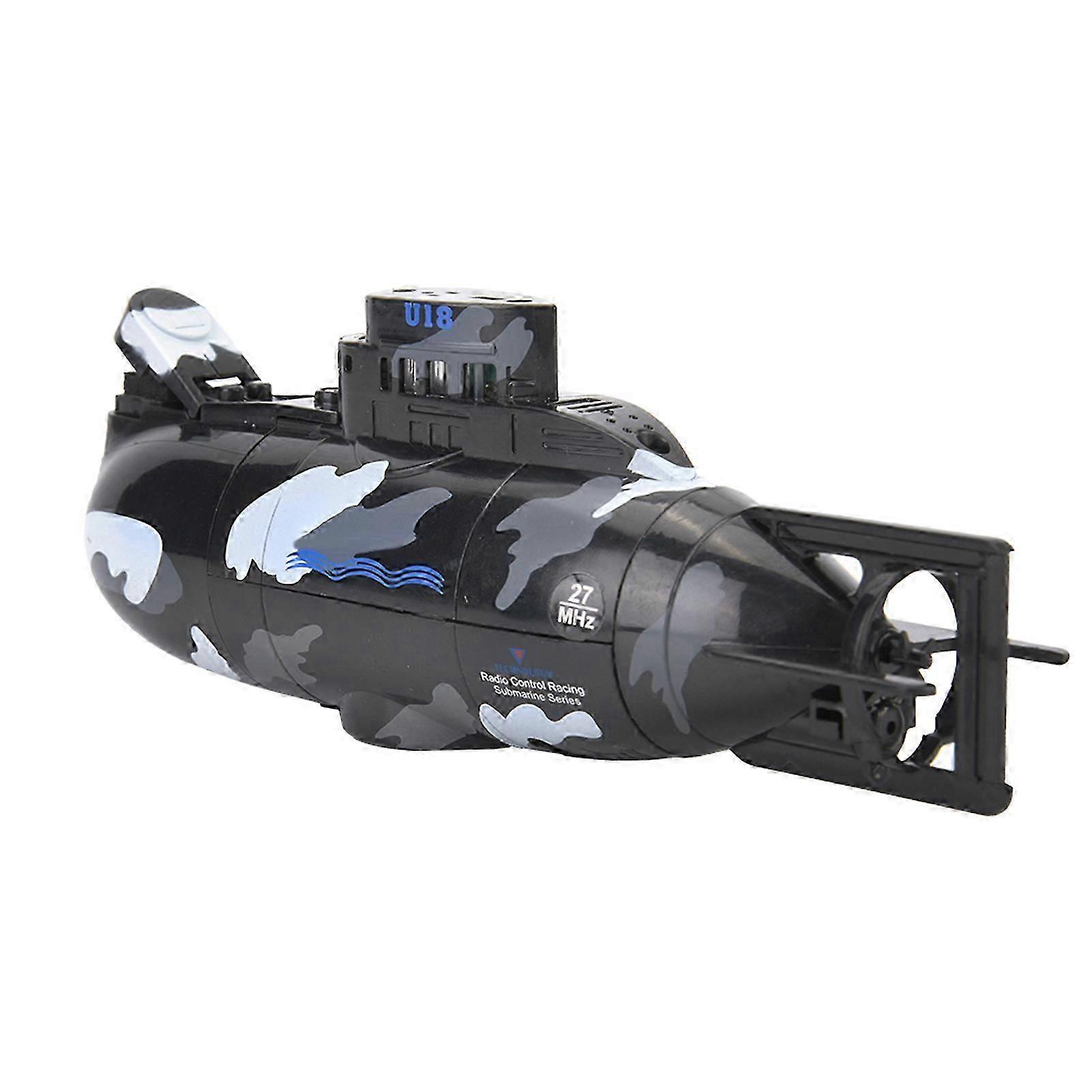 Mini Simulation Military Remote Control 6 Channel Submarine Toy Model (Black)
