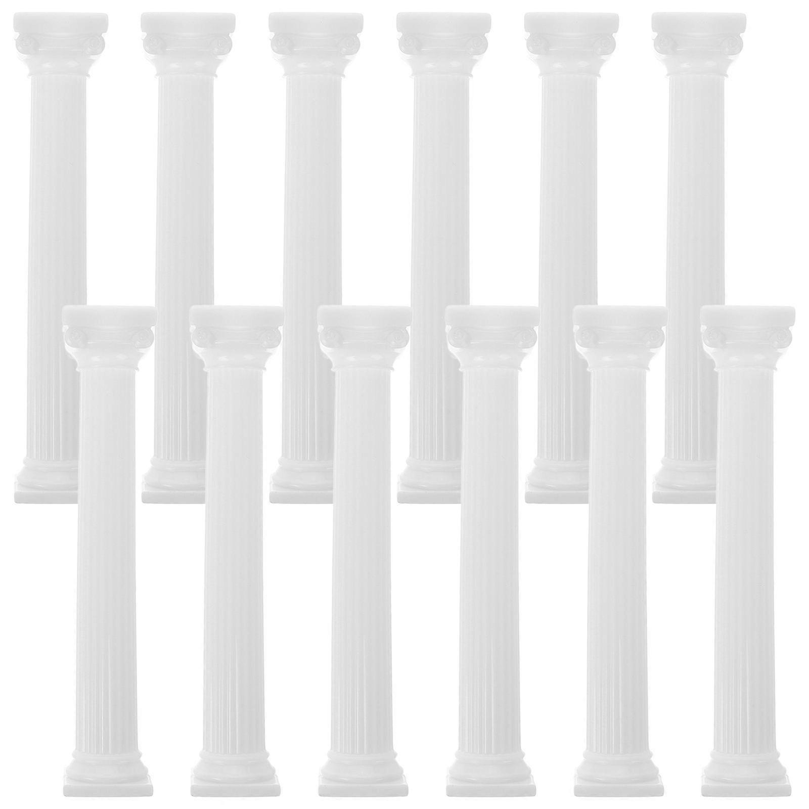 White Plastic Roman Columns for Decor Use with Intricate Craftsmanship and Durable Design 12 Pieces
