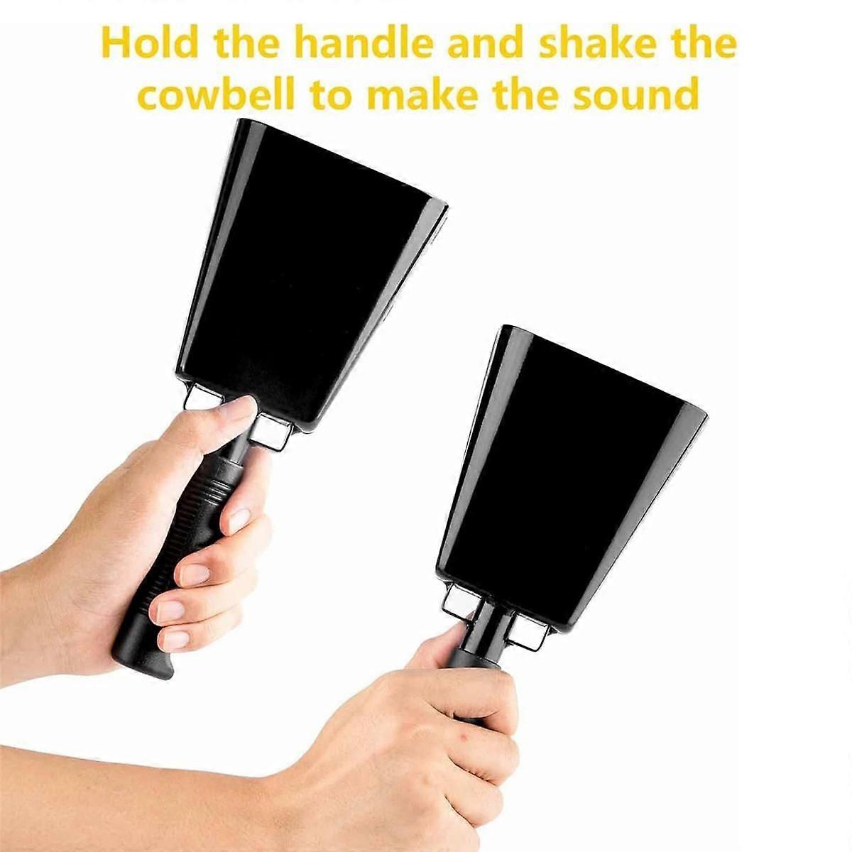10Inch Steel Cow Bell with Handle, Cheering Bell and Loud Noise Makers for Sporting, Football Games
