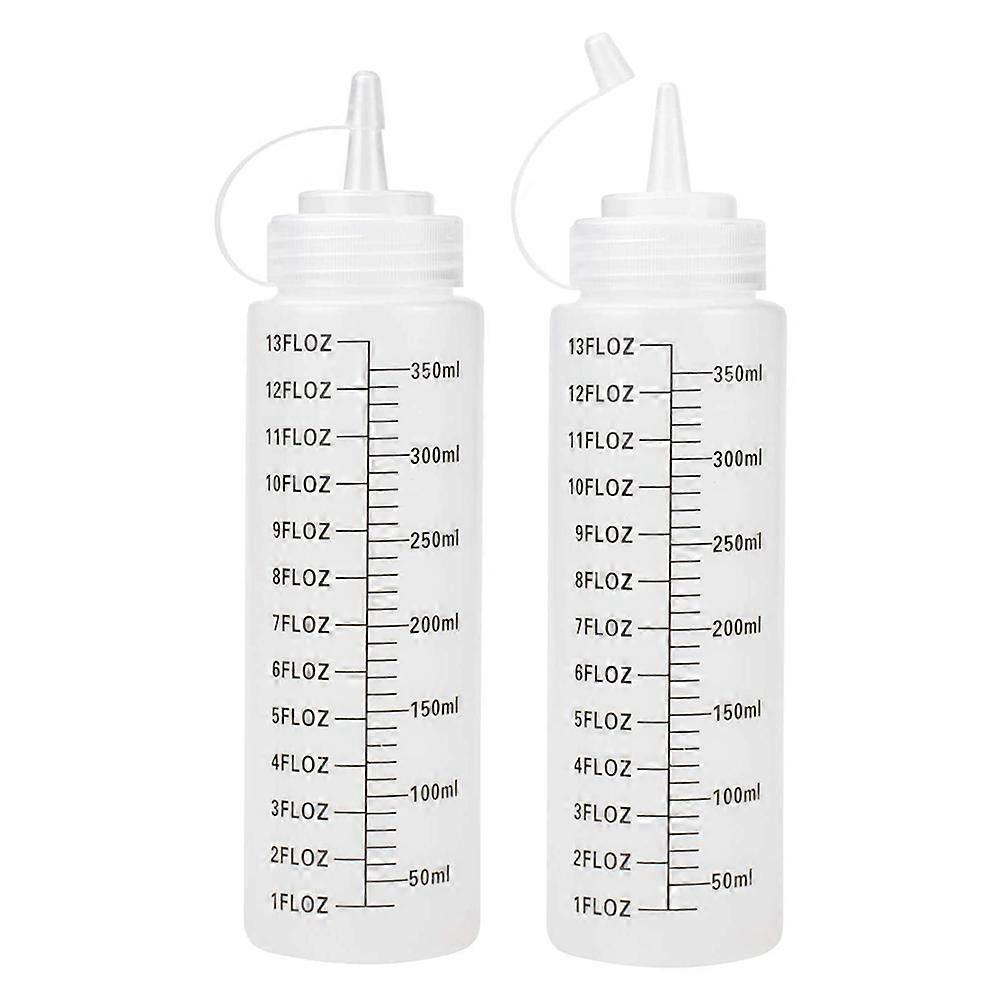 350ml White PE Condiment Squeeze Bottle for Salad Dressing