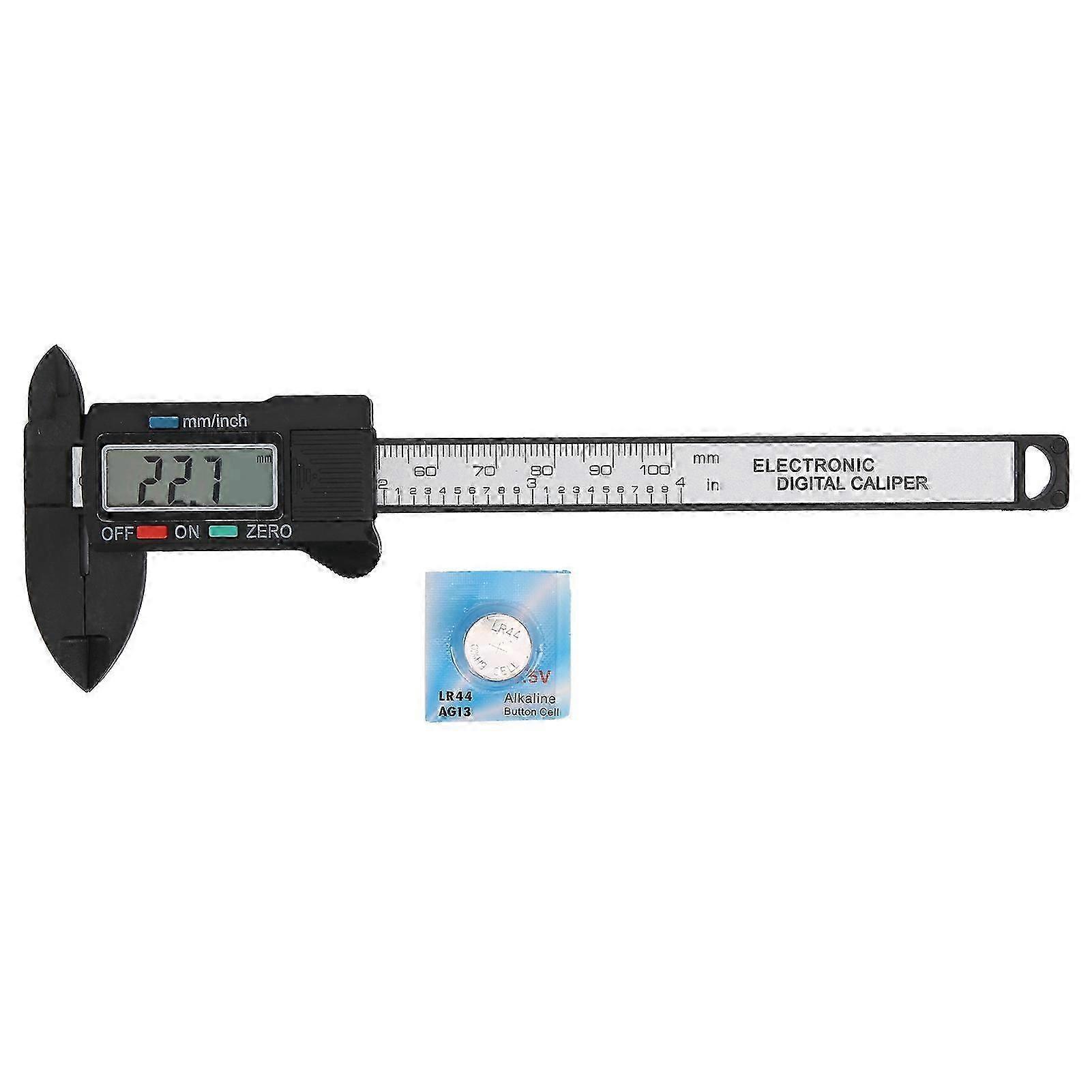 Digitaler Messschieber mit LCD-Anzeige, hohe Genauigkeit, Kunststoff, Kohlefaser, Noniusskala, 0–100 mm