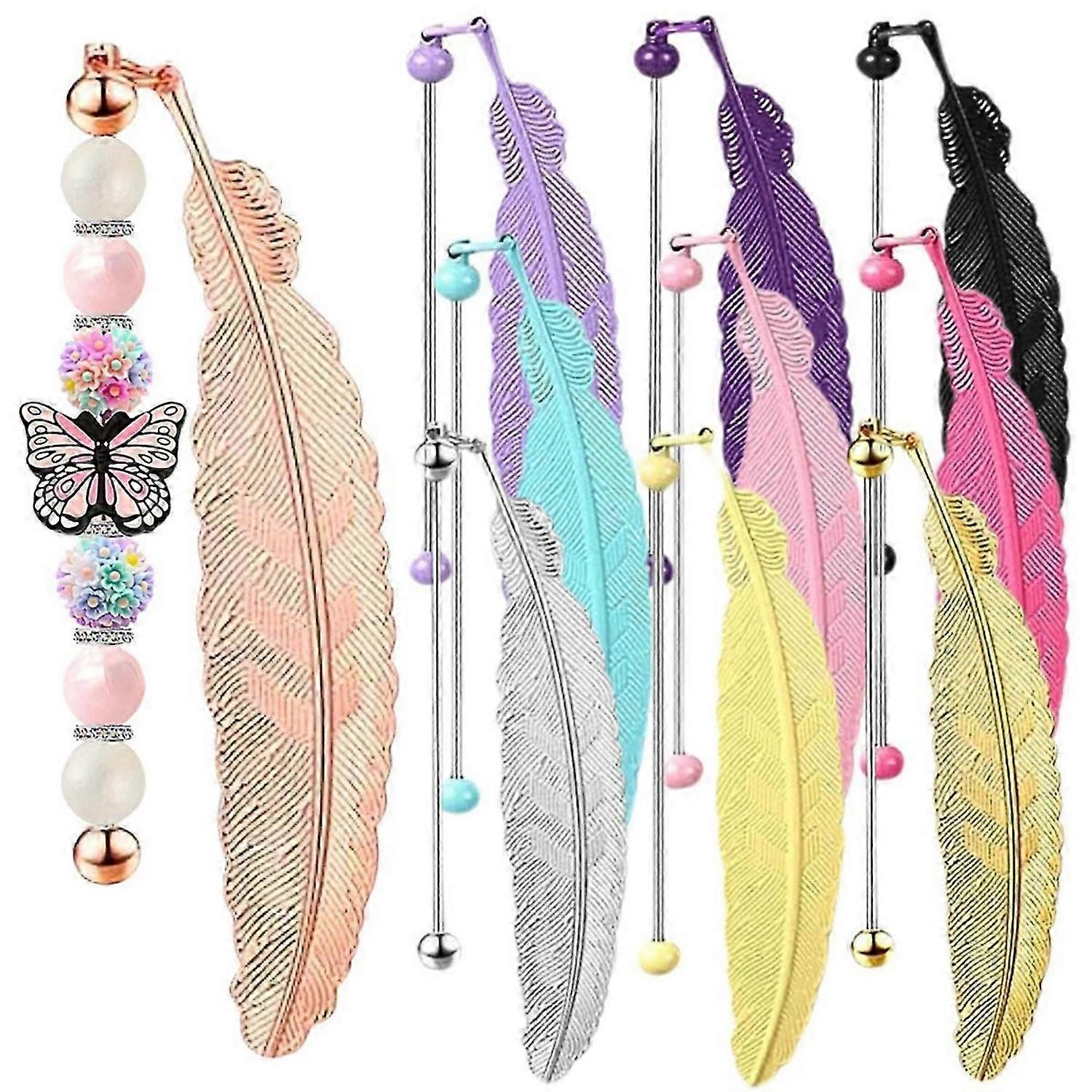 10 Pieces DIY Beadable Bookmarks Bulk, Beadable Bookmarks Pendant Bar
