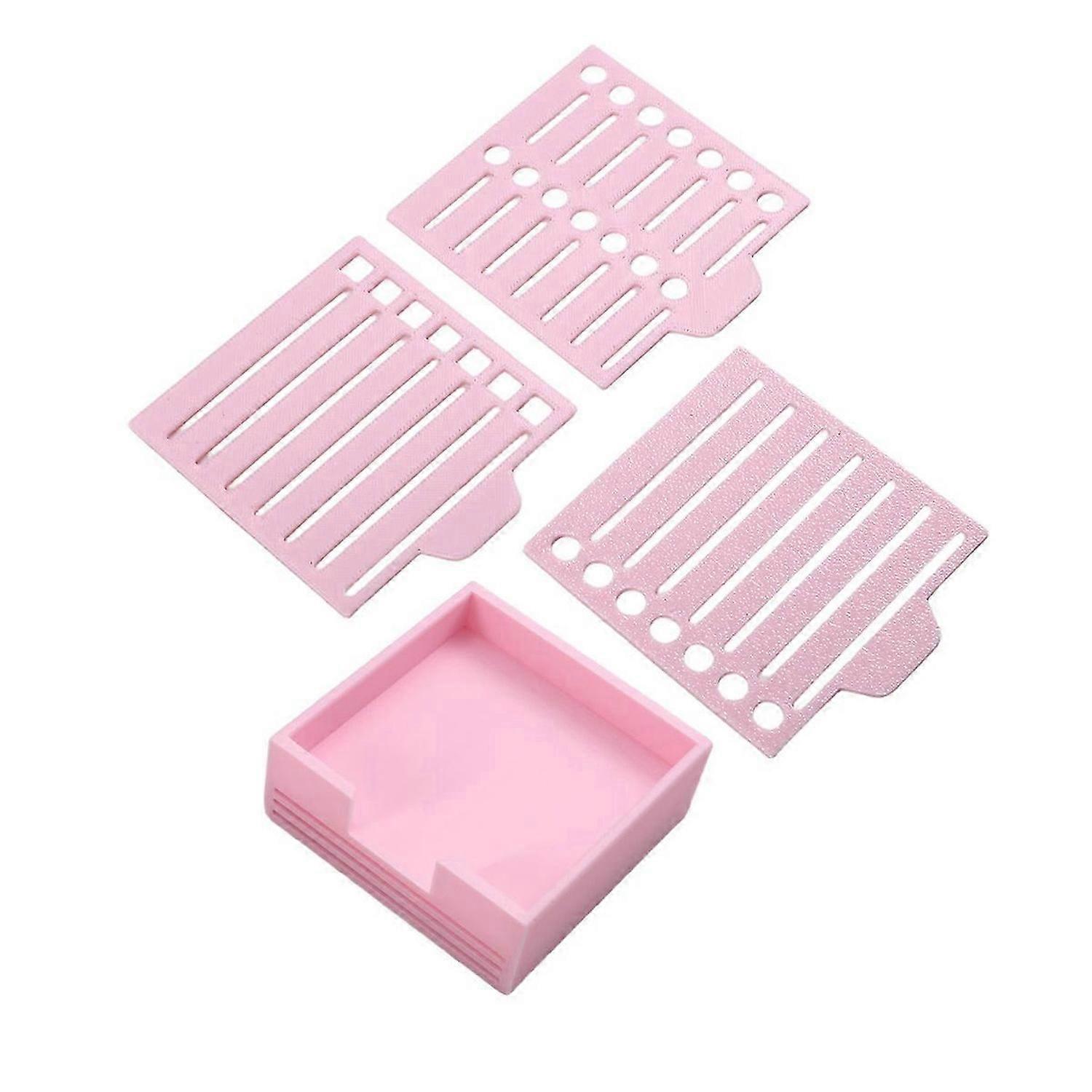 Sticky Note Stencil Compatible with Post Notes,3x3 Sticky Pads Base with 2 Stencils Included,Memo Pad Organizer Pink