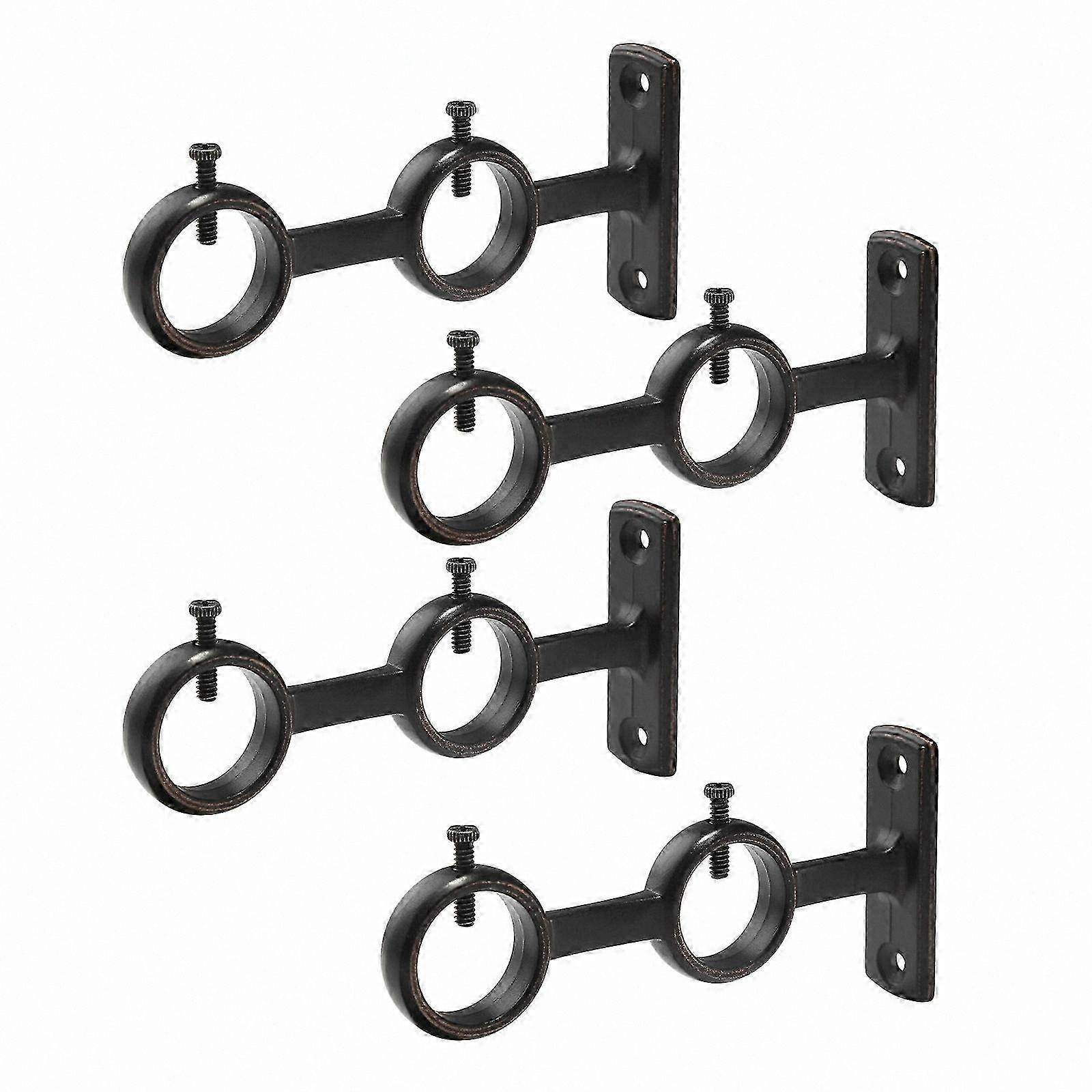 Sturdy Adjustable Double Curtain Rod Brackets Circle Holders for Diameter Rods