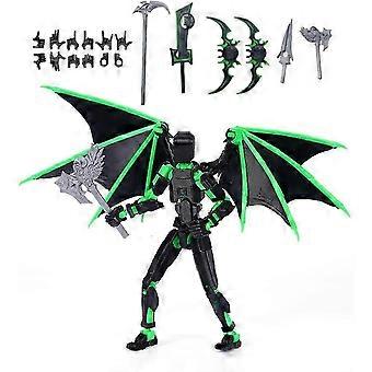 Nova Figura de Ação T13 Legal com Asas, Montagem Concluída 13CM Figura de Ação Titan 13 Impressa em 3D Dummy 13 com 5 Armas & 6 Conjuntos de Mãos, Presente para Crianças