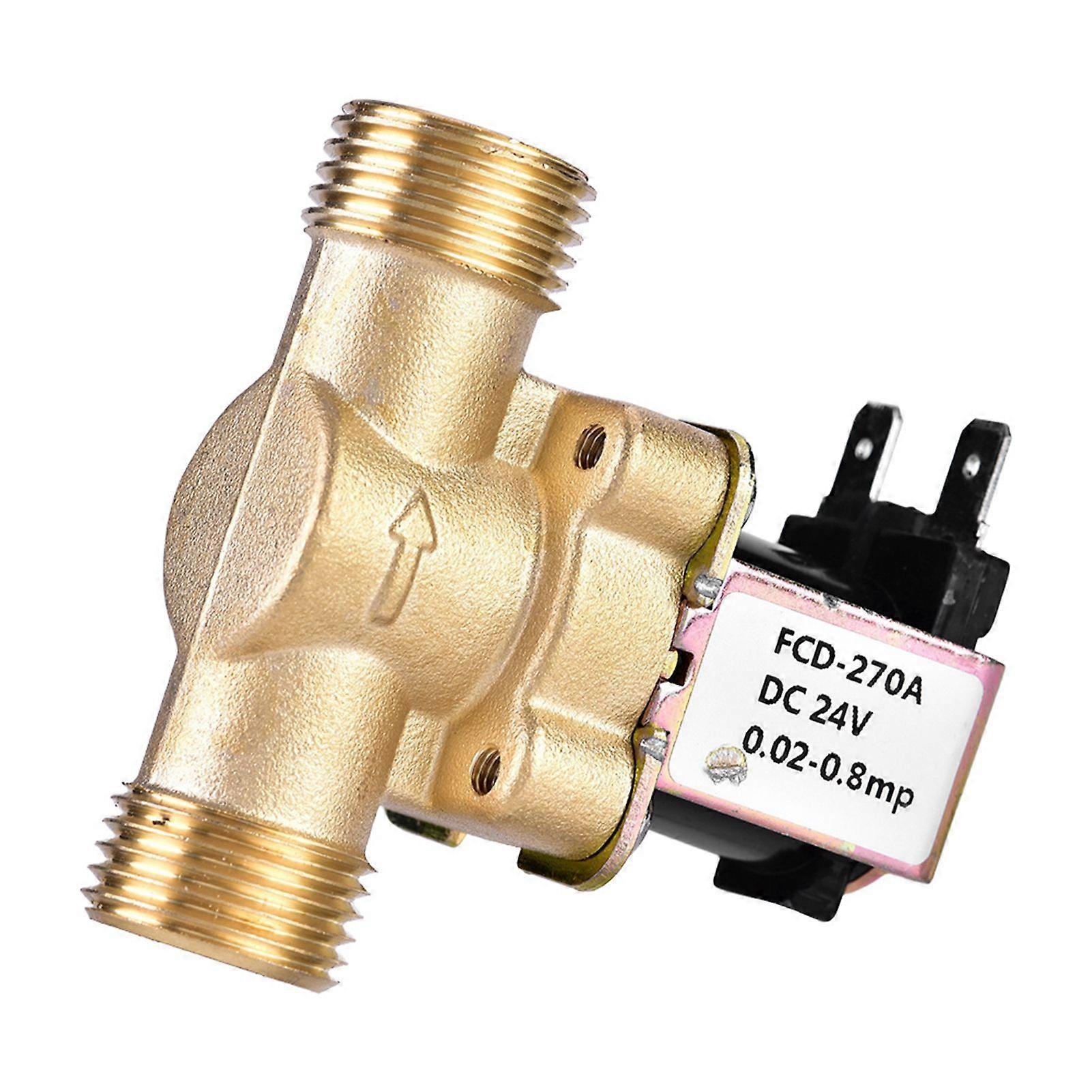 G1/2" DC 24V Normally Closed Brass Electric Solenoid Magnetic Valve For Water Control
