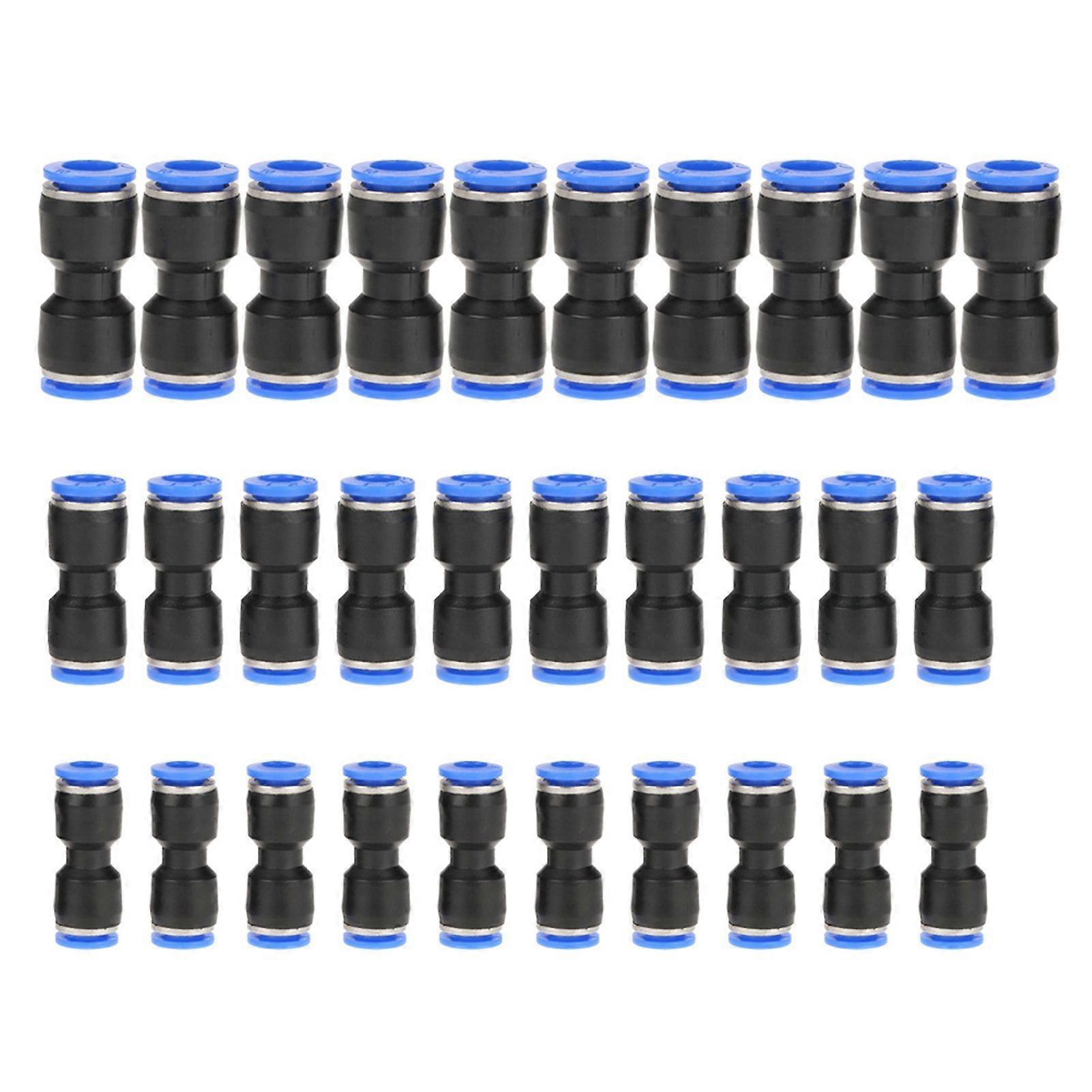 30 pcs Quick Release Straight Push Connectors Air Line Fittings for 1/4 5/16 3/8 Tube
