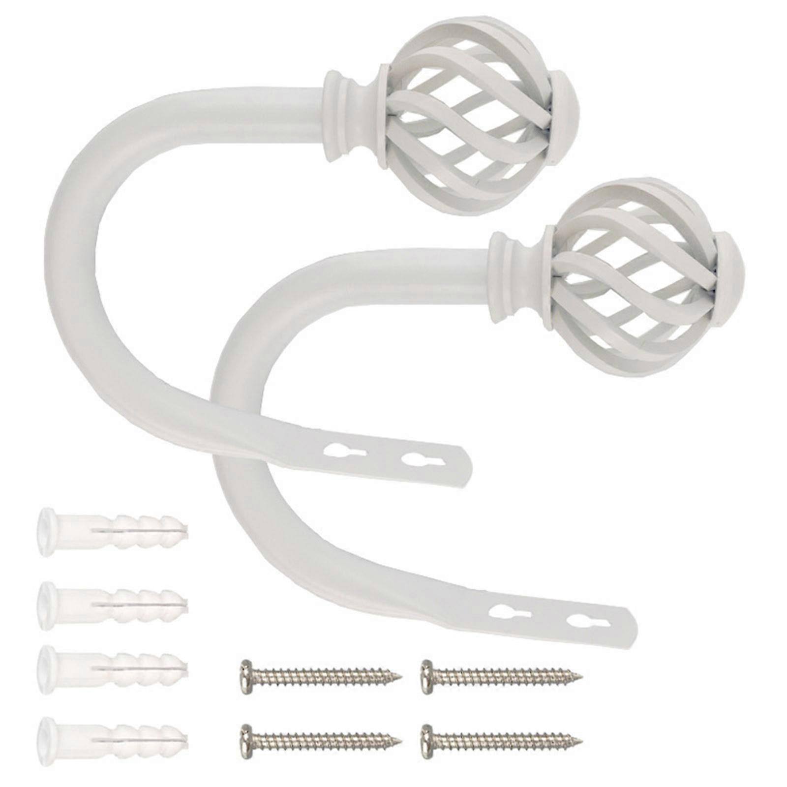 2 Pack Curtain Holdbacks Wall Mounted Curtain Tiebacks Hooks U Shape Curtain Tiebacks with Screws Curtain Ties Backs  White