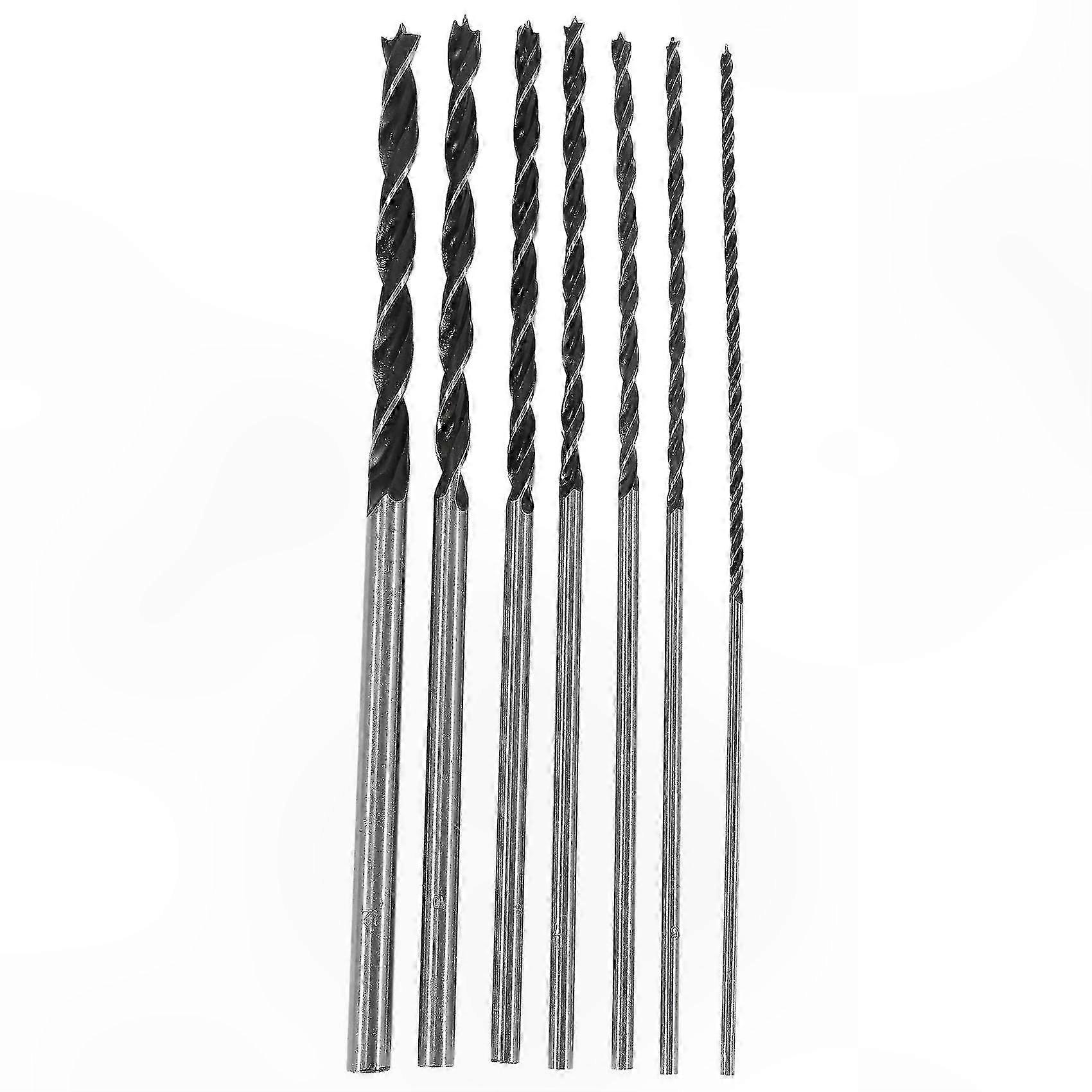 Long Wood Drill Bit Set - 7 Piece Assorted Sizes for Precision Drilling Projects