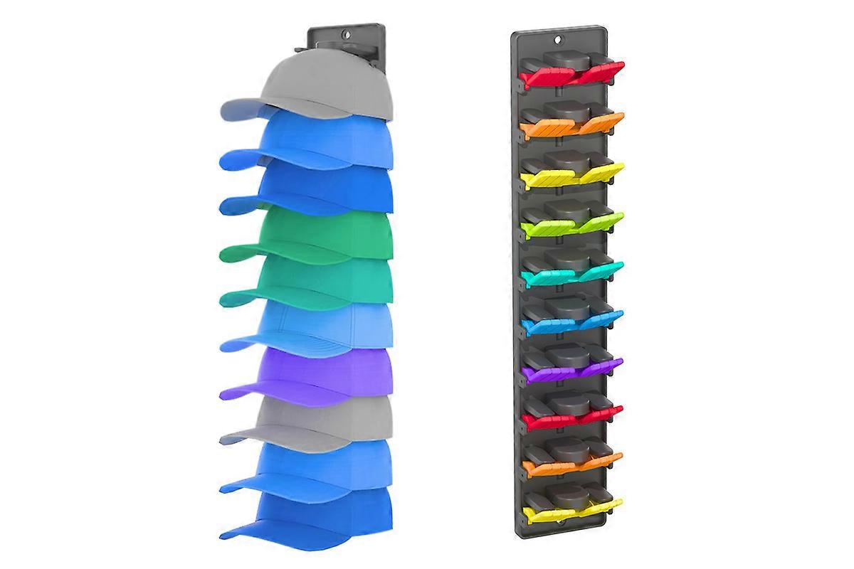 2Pcs Hat Organizer with Spring Clip For Baseball Caps Wall Mount Closet Hat Rack