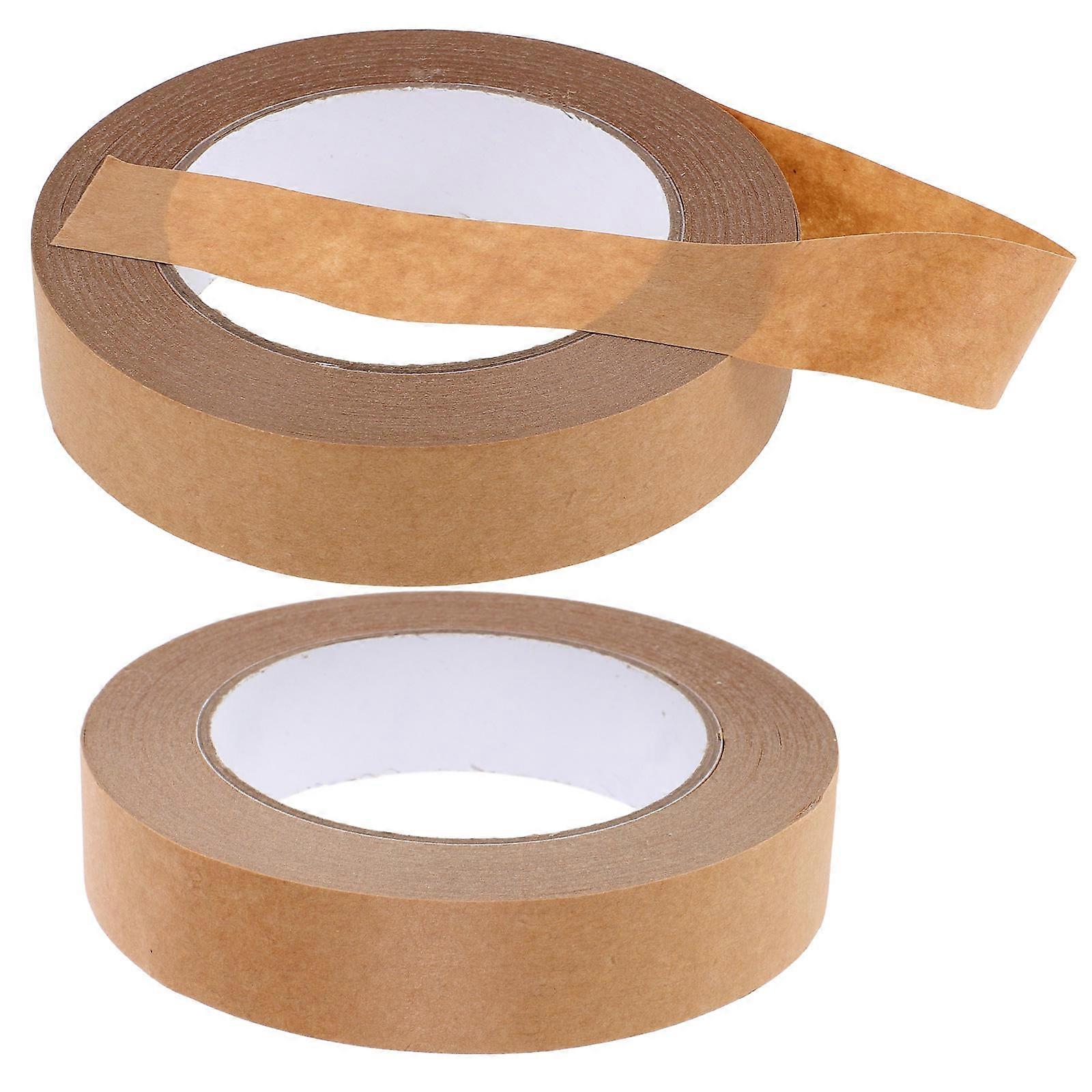Writable Brown Kraft Tape for Labeling and Packaging 2Pcs Adhesive Tape
