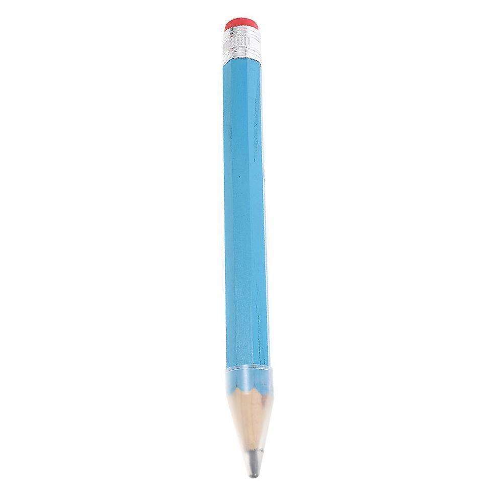 2Pcs Blue Wooden Jumbo Pencils for Office and School Use with Cap