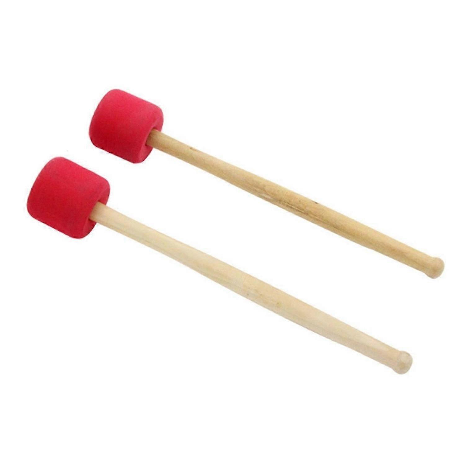 2Pcs Bass Drum Sticks Foam Bass Drum Hammers Bass Drumsticks, Red