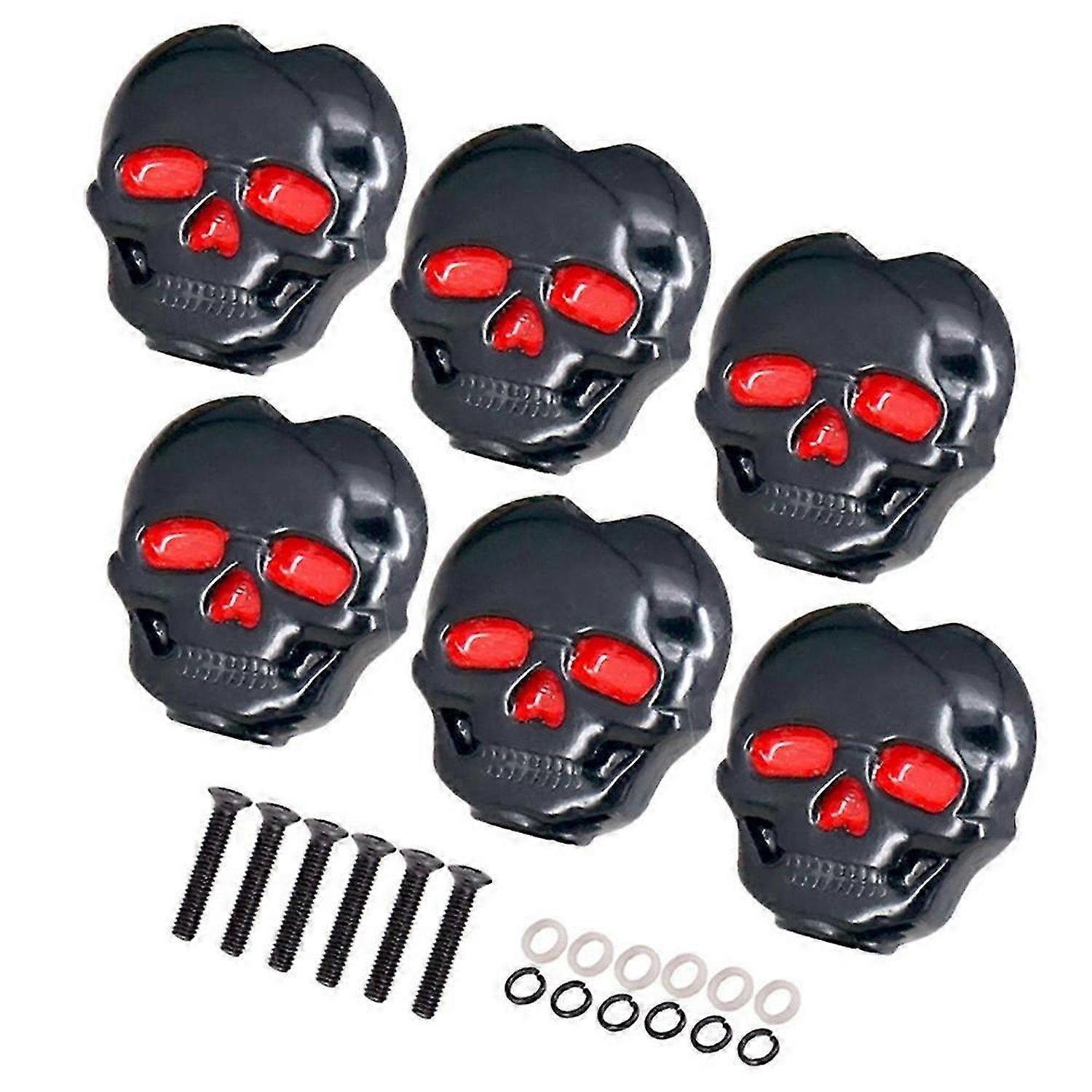 6Pcs Tuning Peg Button,Skull Shape Guitar Tuning Peg Tuners Machine Heads for Folk Electric Guitar A