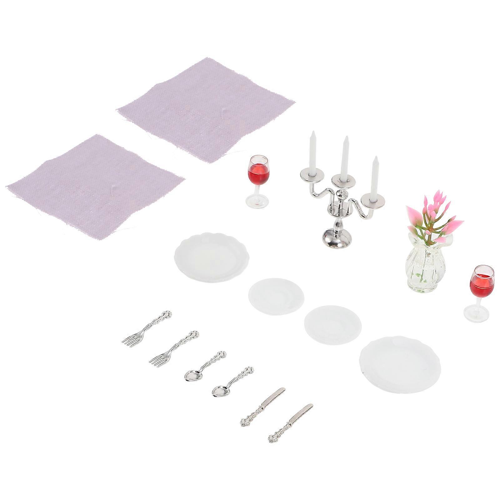 Mini House Food Play Model Miniature Toy for Kids Use 2Sets
