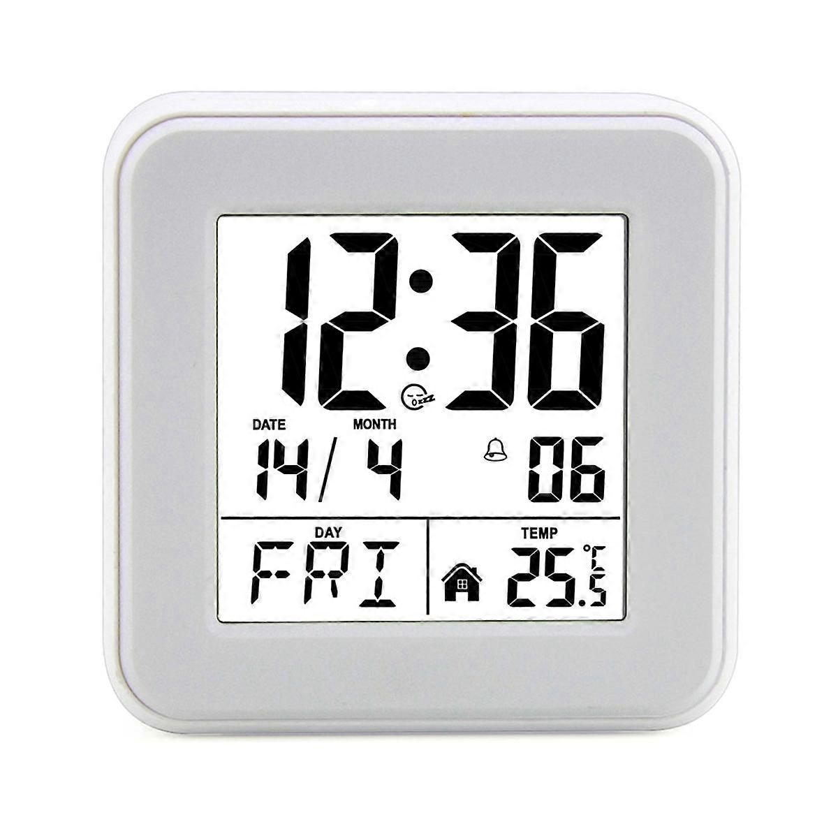  calendar alarm clock,bedside voice-activated clock white