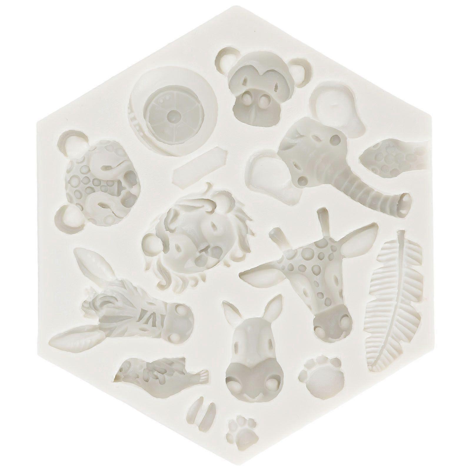 Silicone Mold Cute Animal Shape Easy Demoulding Flexible Soft Baking Mold for DIY Cake Fondant Chocolate 951 Grey