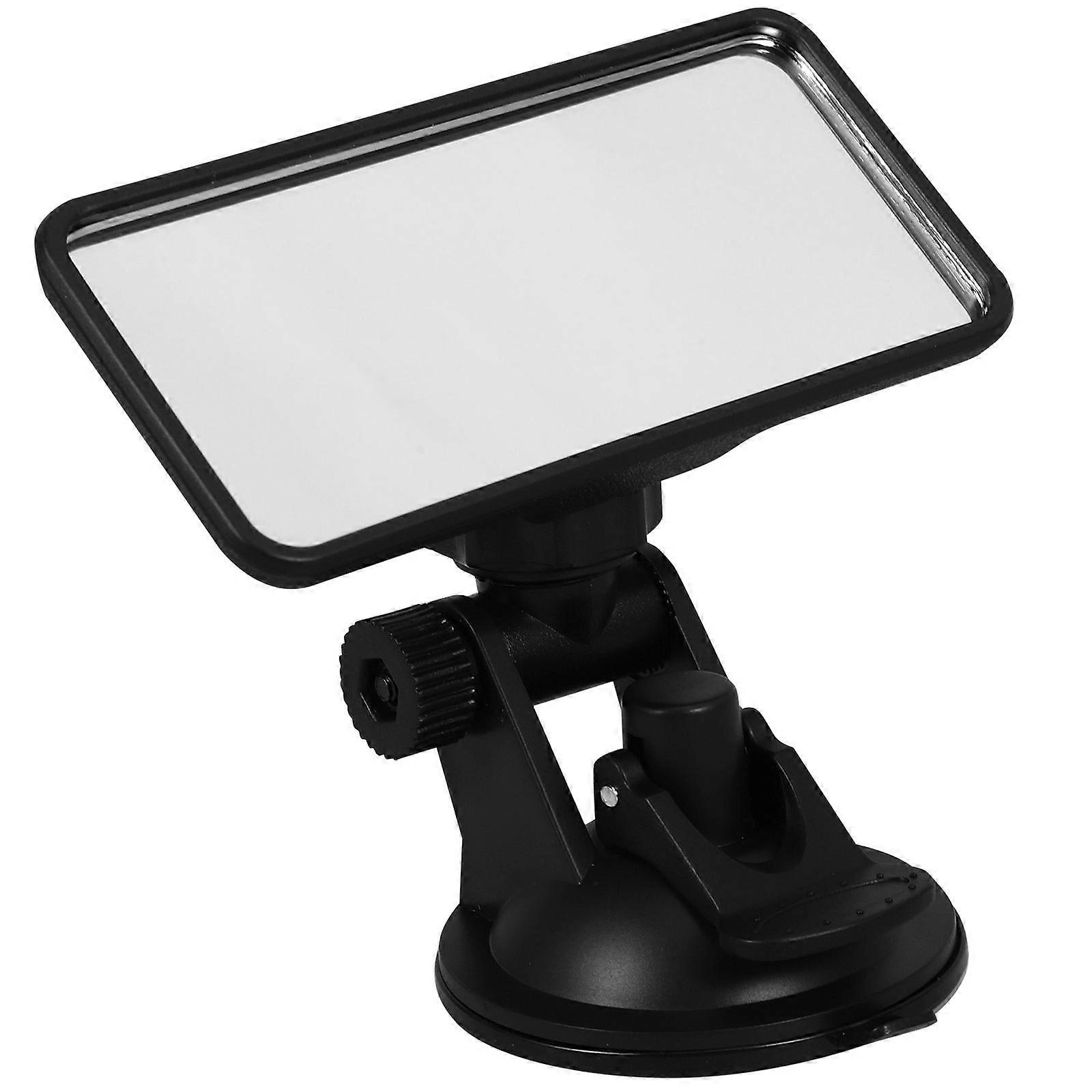 Square 120*60mm ABS 360 Adjustable Degree Wide Back Side Format Mirrors Blind Spot Mirror for Parking Auxiliary Rearview Mirror Looking Baby (Black)