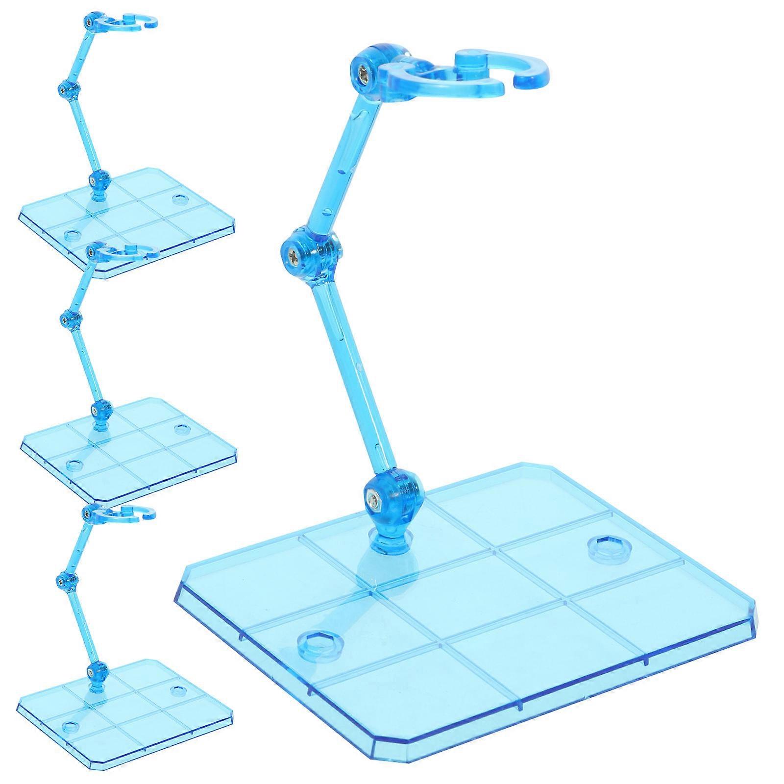 Adjustable Doll Stand Plastic Action Figure Holder for Display 8Pcs Blue