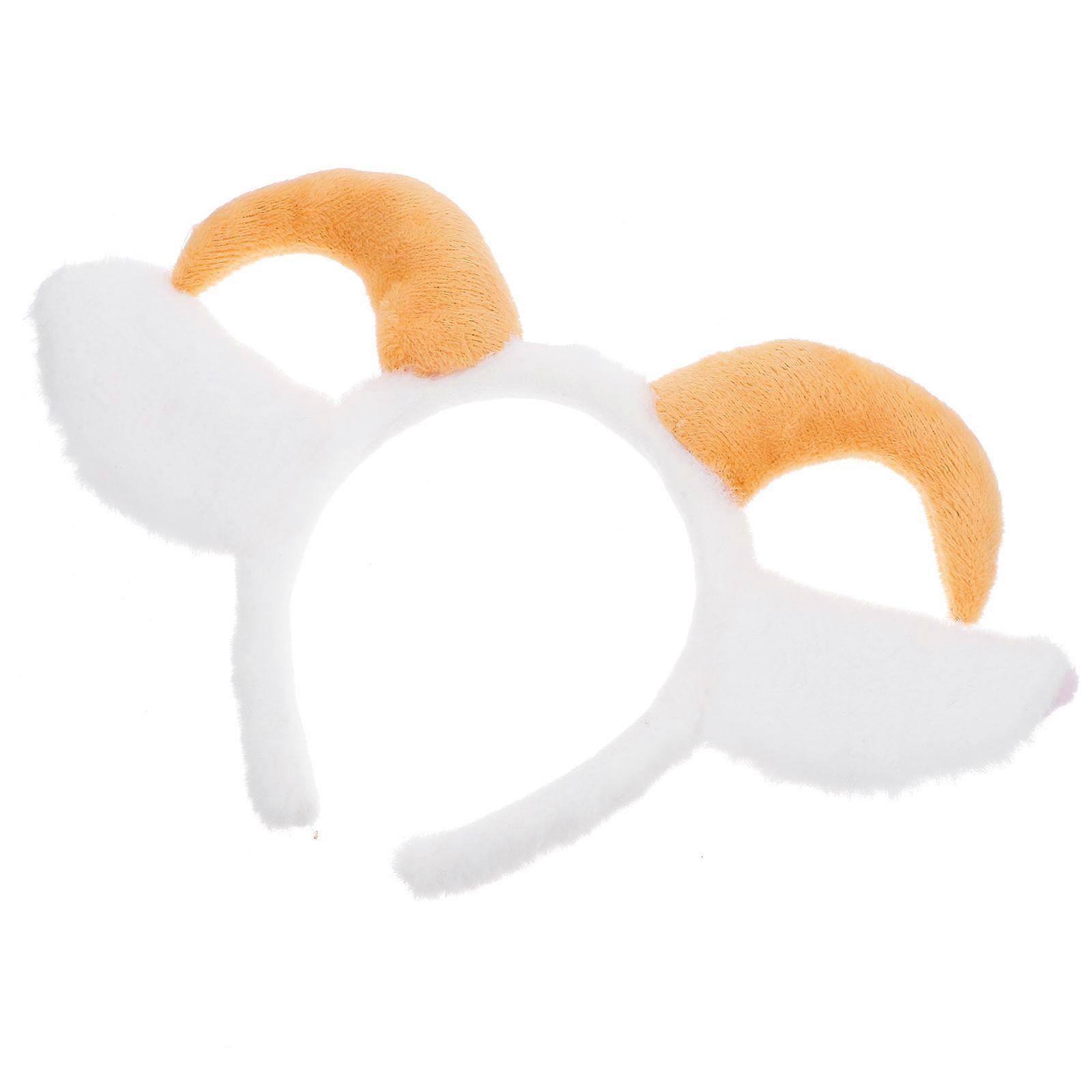 Goat Horns Headband Plush Sheep Headband for Cosplay 2Pcs Fit