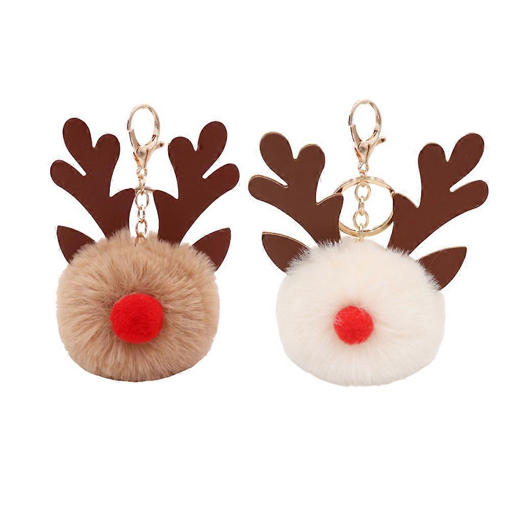 Pendant Keychain Christmas Themed Keyring with 6Pcs Deer Design Set