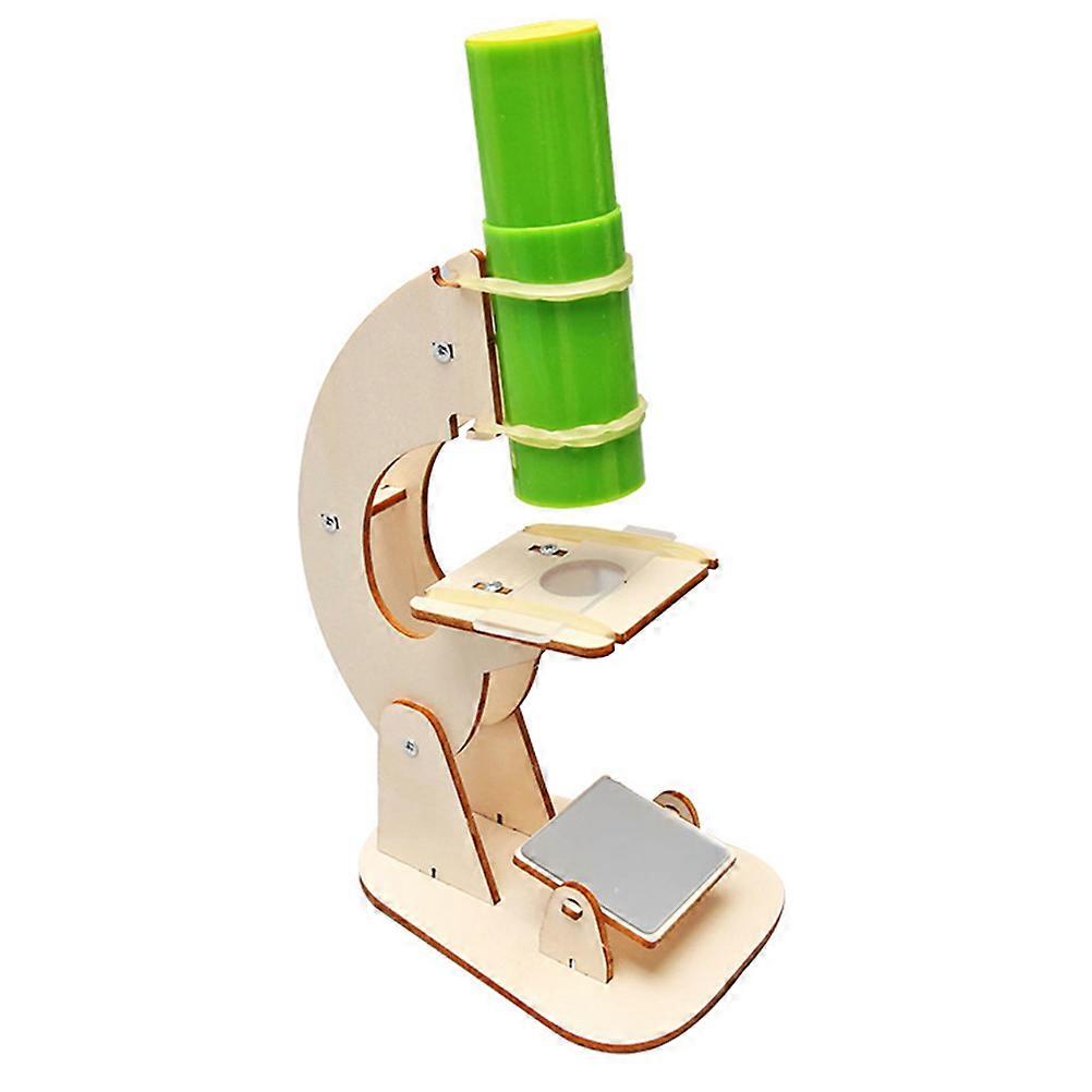 Wooden Microscope Toy DIY Assembly for Experiment 3Sets Science Kit
