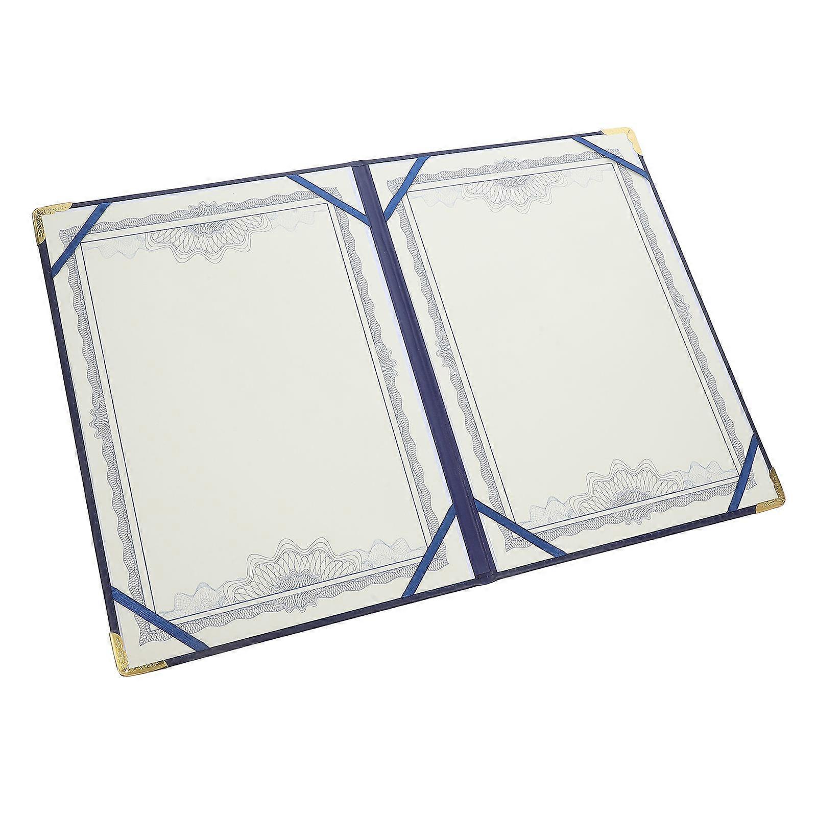 Faux Graduation Certificate Holder For Document Storage And Academic Events A3 Size Blue 2Pcs