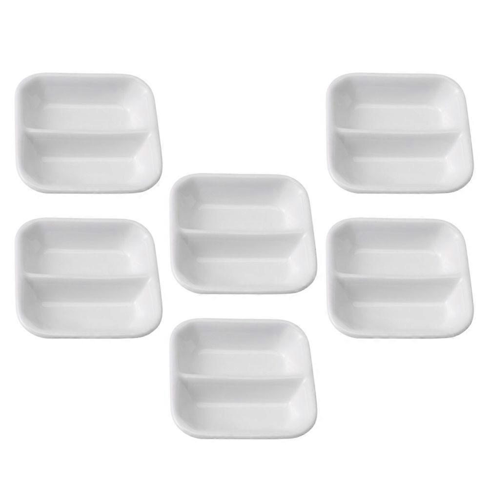 Ceramic Seasoning Bowl 4Pcs Simple Design White Small Dishes For Serving Dining Cooking Square Shape 8X8X2Cm
