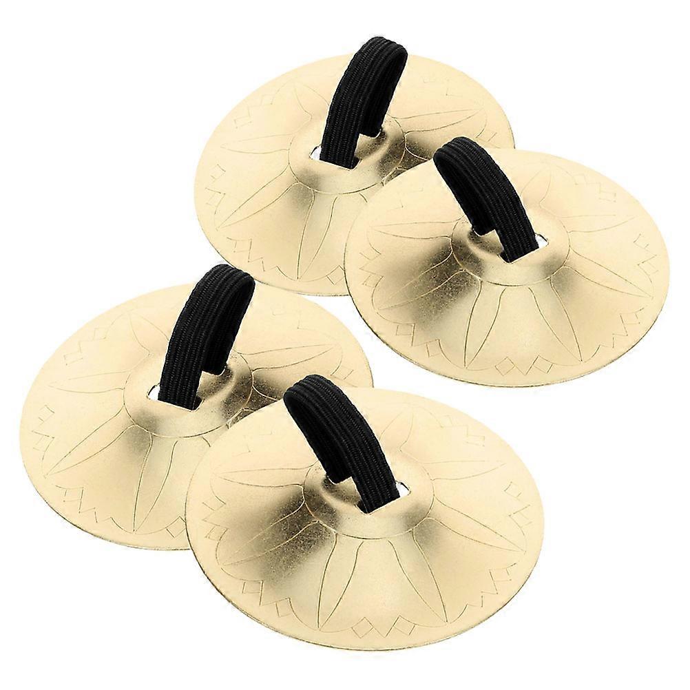 Copper Finger Cymbals for Dancing with Nylon Strap 6Pairs Pack