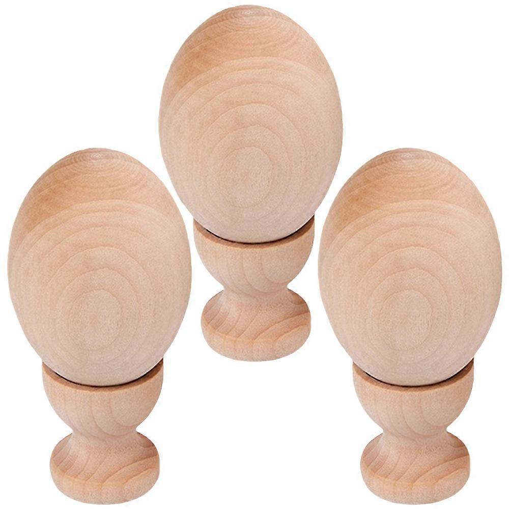 Wooden Eggs DIY Easter Egg Decoration 9Sets for Painting and Crafting