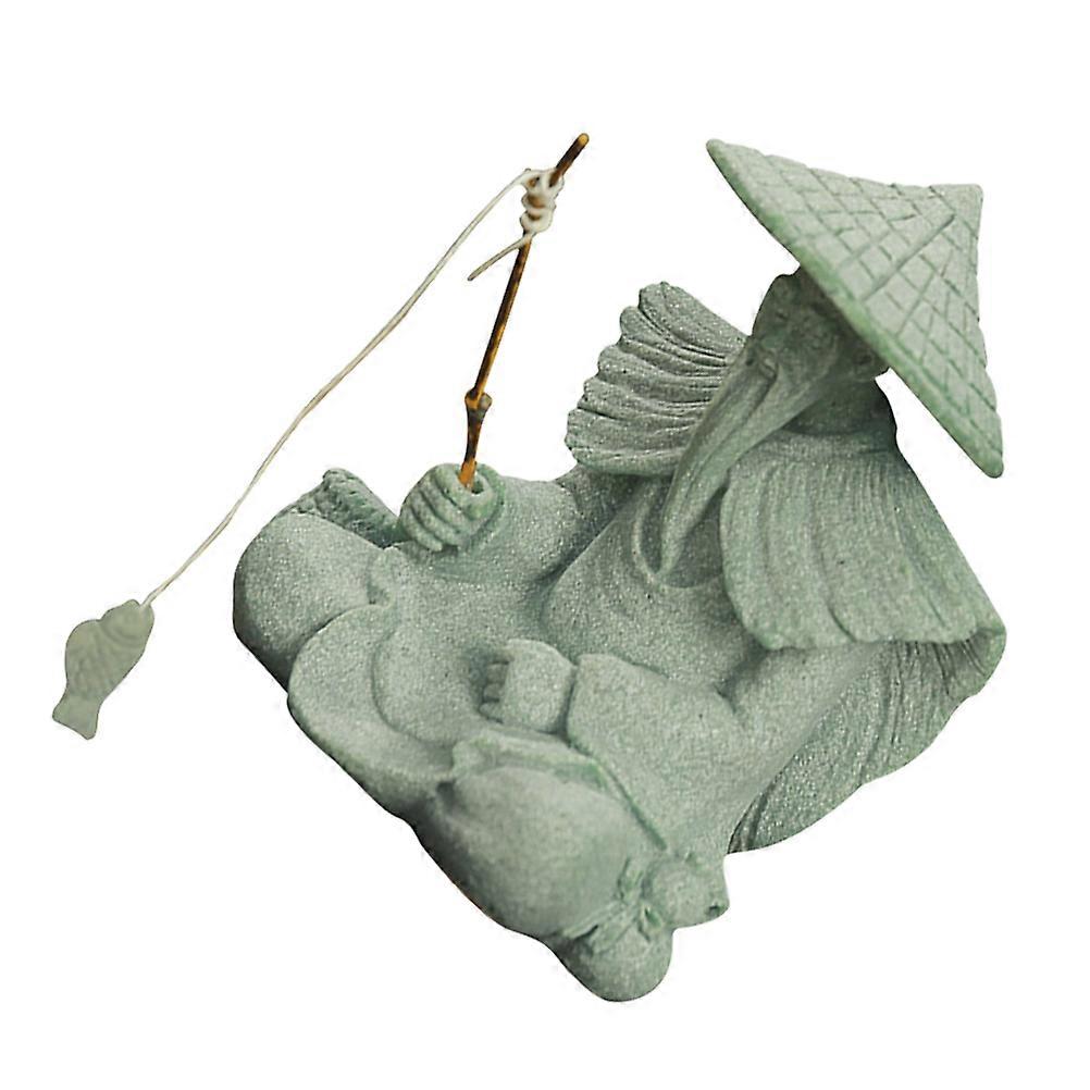 Mini Fisherman Statue for Aquarium Decoration 2Pcs