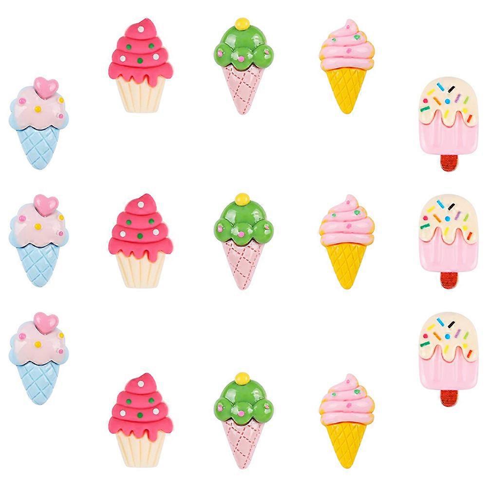 Office Use Ice Cream Shape Thumbtacks with Replaceable Push Pin 90Pcs
