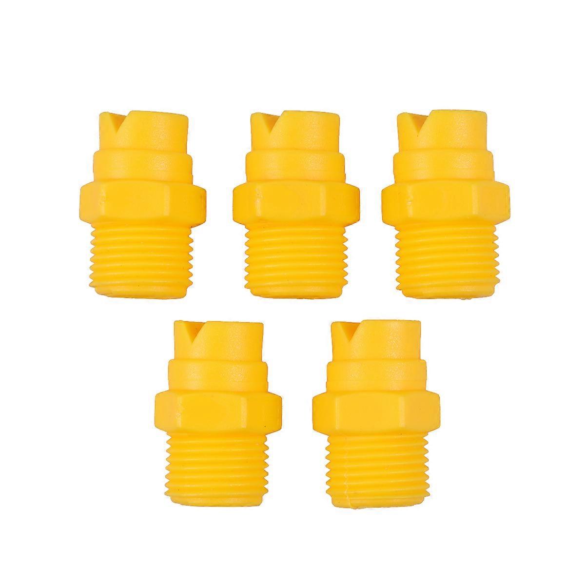 Fan Shape Sprayer Nozzle for Washing Use Yellow Plastic PP 15Pcs