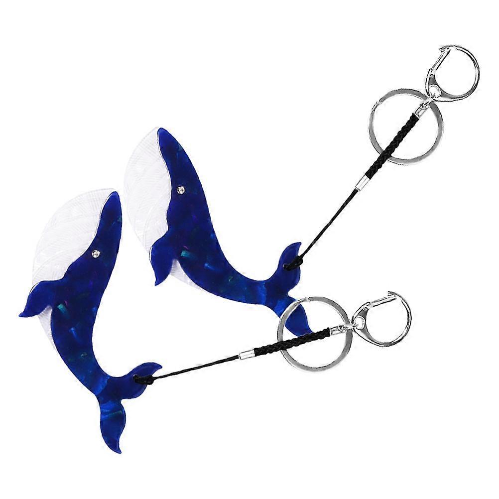 Animal Keychain Acrylic Whale Keychain Charm for Hanging 2Pcs Set