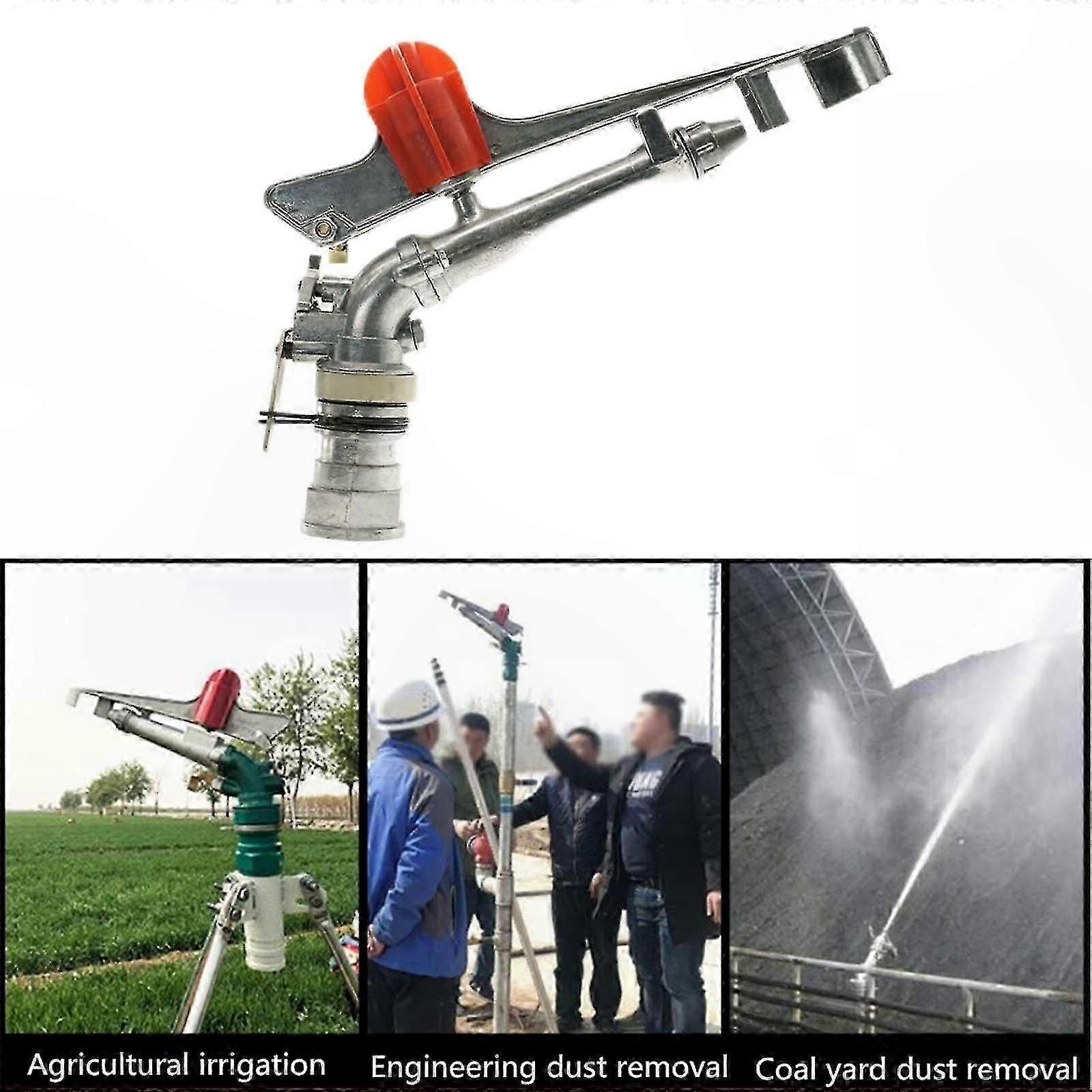 360-Degree Adjustable Impact Sprinkler for Large Area Water Coverage Alloy Spray Head E8N7