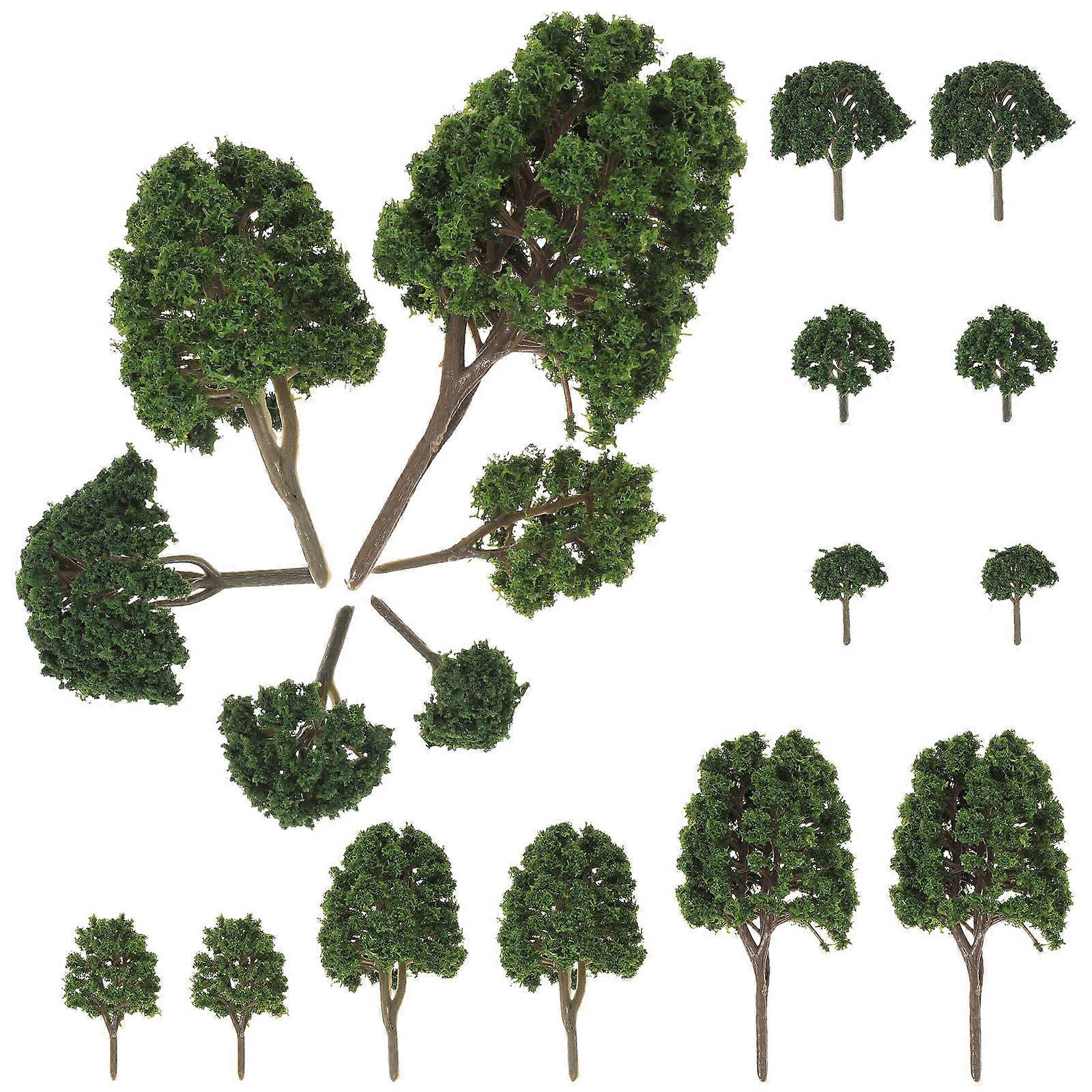 Model Railroad Trees Miniature Trees Diy Beautification Artistic Creation Green 6x6x11cm Decorative 24Pcs