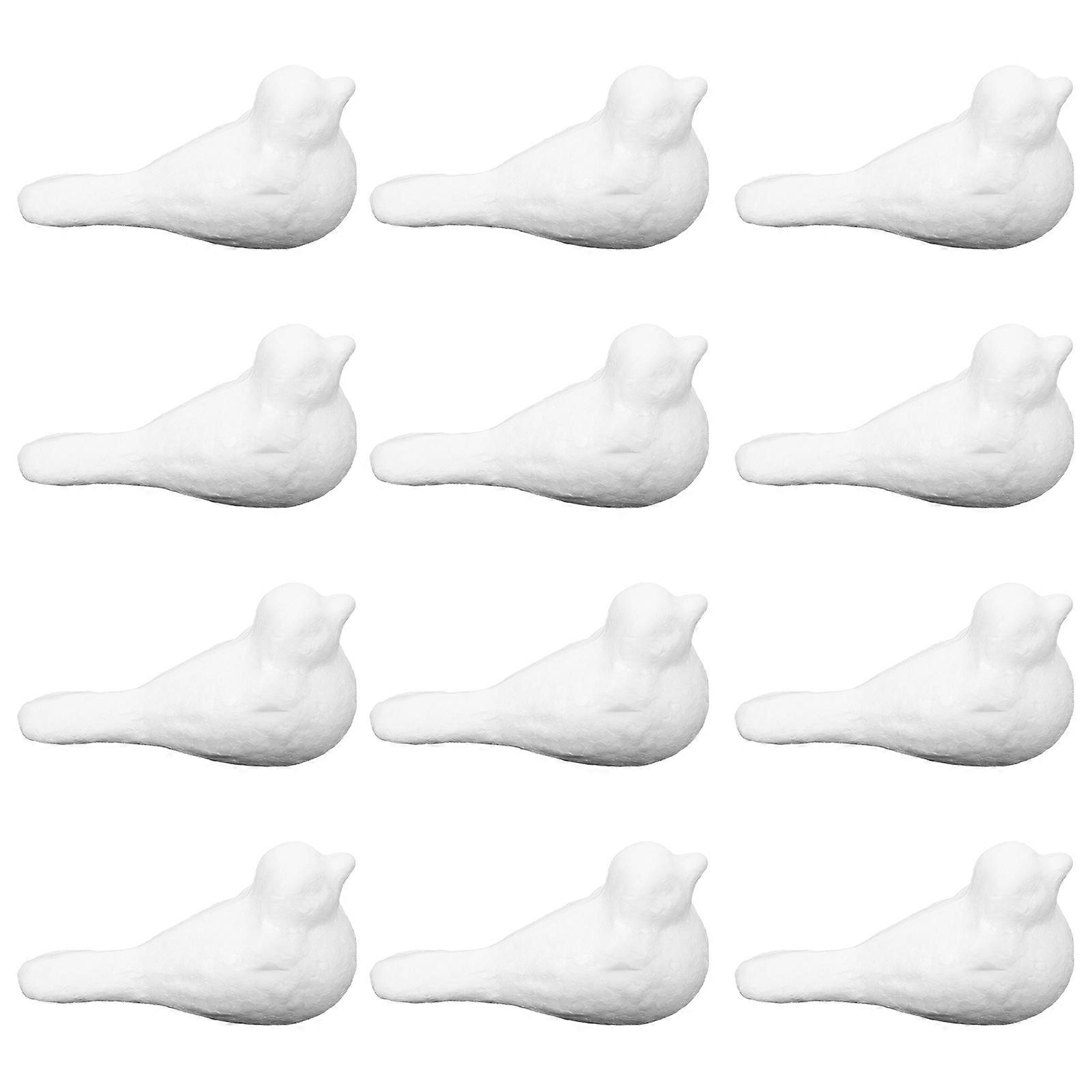 Foam Birds 36Pcs White Durable Foam DIY Model for Easter Charm and Adornment