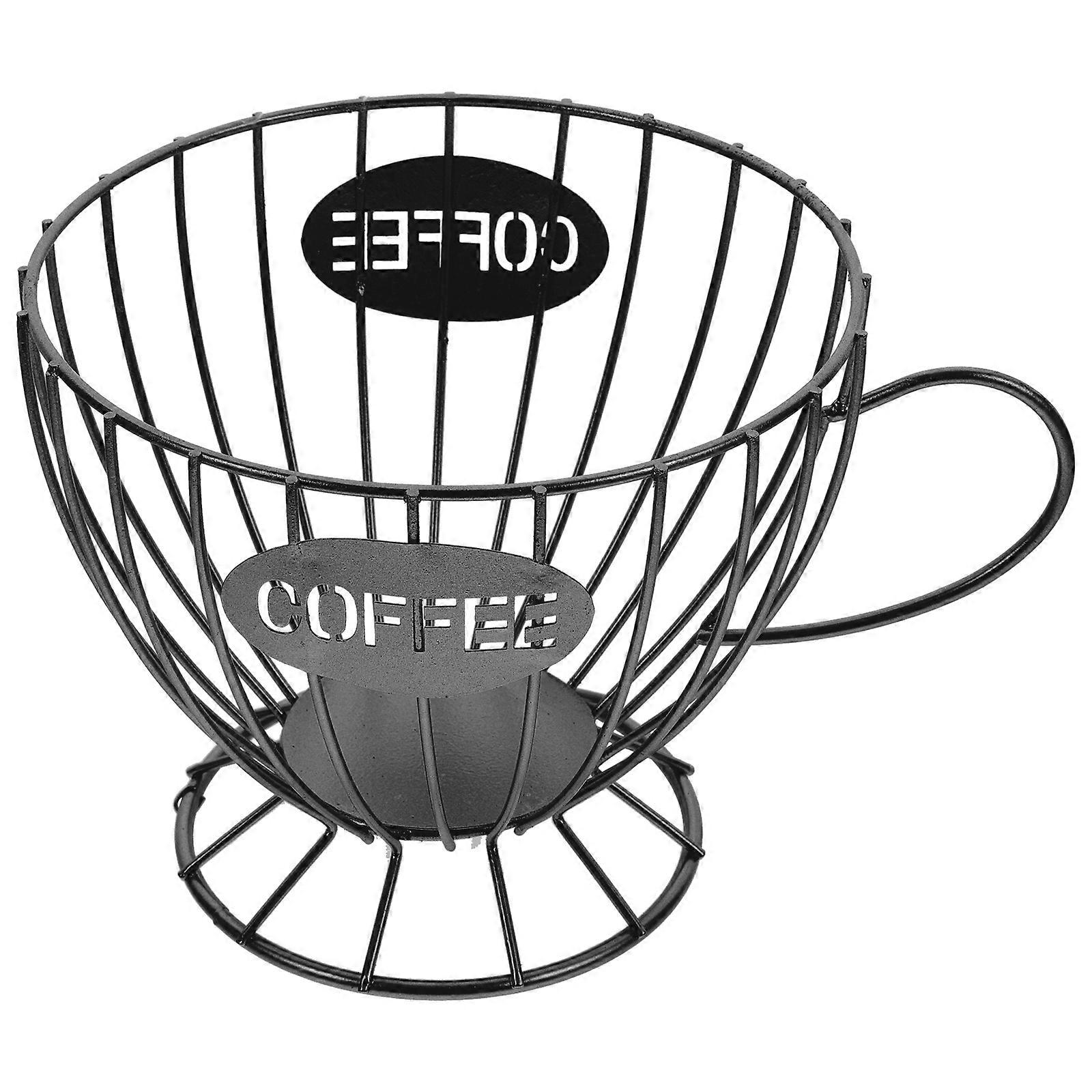 Coffee Pod Holder Vegetable Basket for Office Black Rust-Resistant 1Pack
