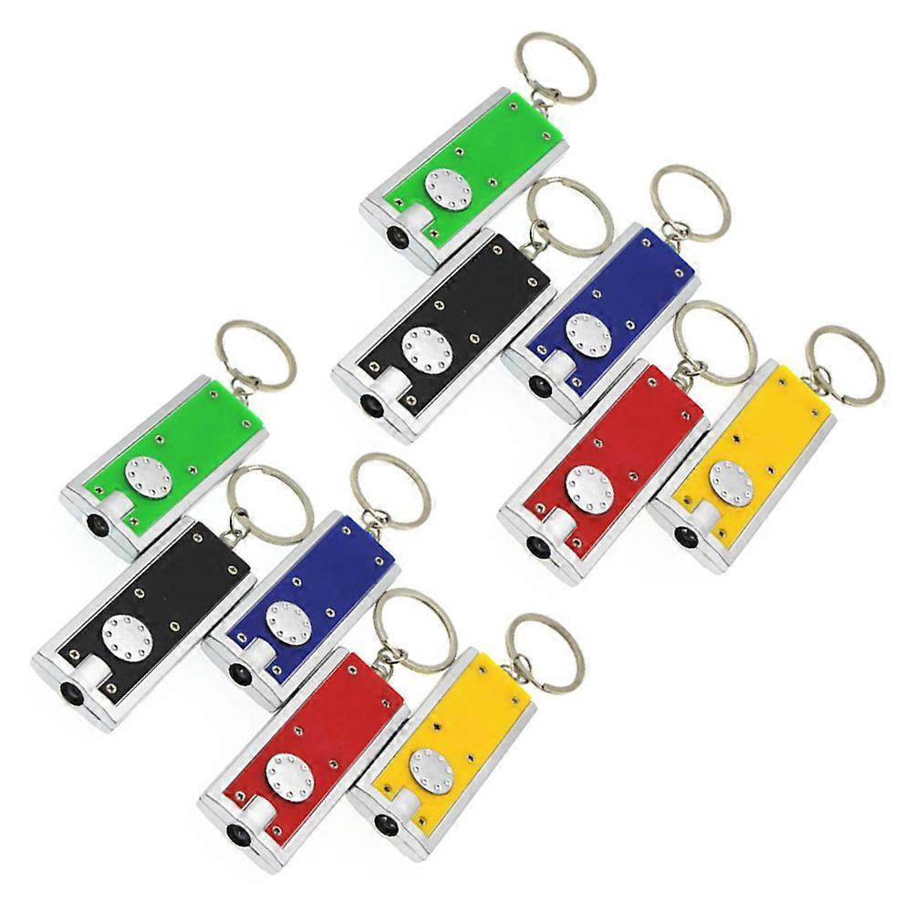 Mini Flashlight Key Chains Set Of 10Pcs LED Key Rings For Decoration Daily Use Assorted Color Design