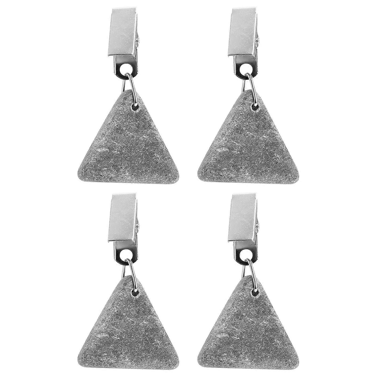Stone Table Weights for Tablecloth Holding with 12Pcs Windproof Clips