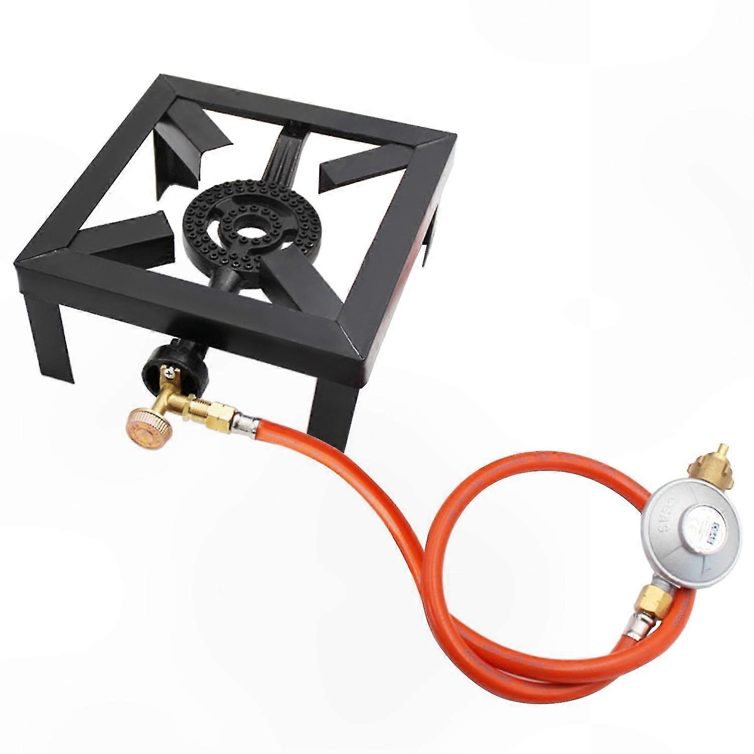 Large Cast Iron Gas Burner for Outdoor Cooking 8KW LPG Stove with Portable Frame and Fire Control