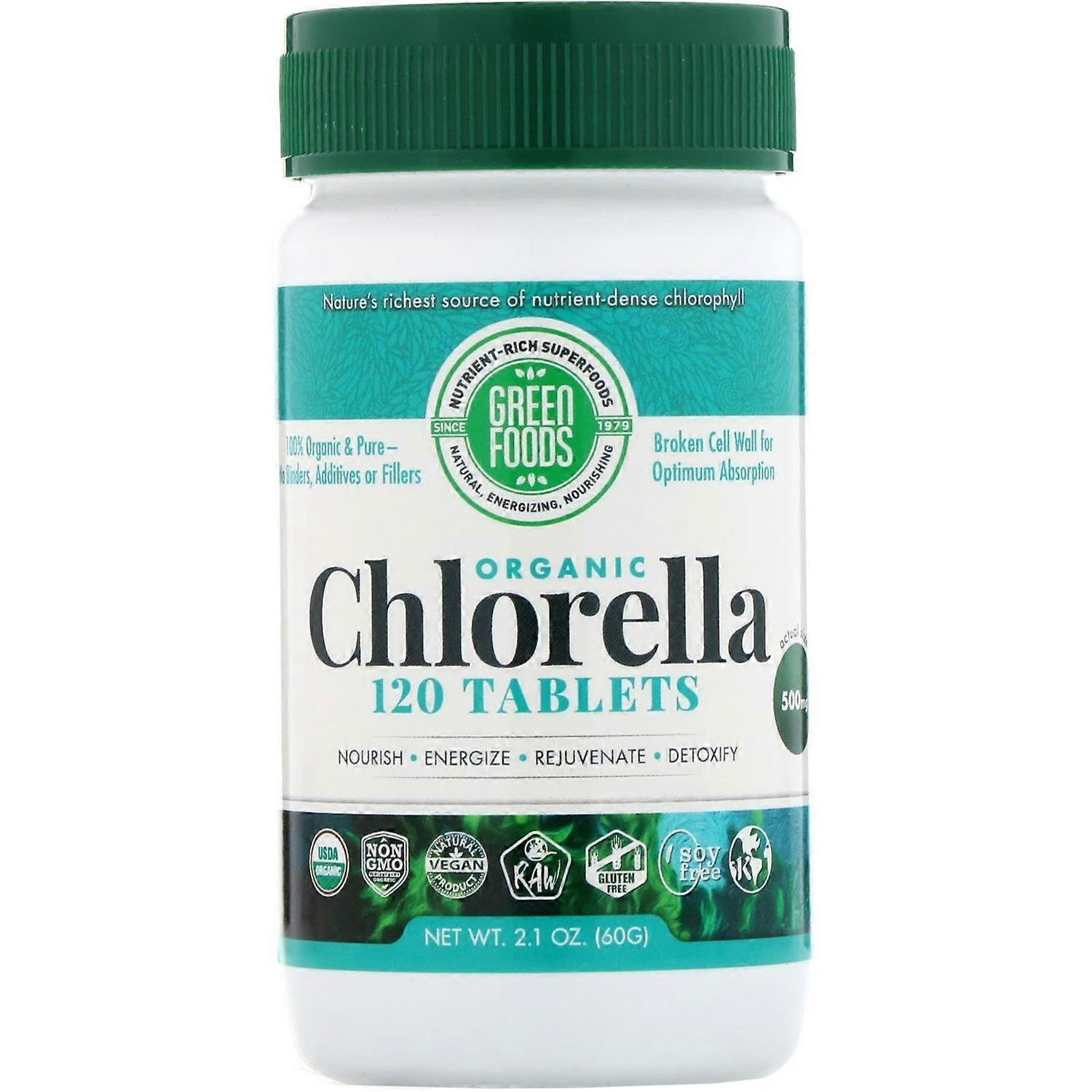 Green Foods, Organic Chlorella, 500 mg, 120 Tablets