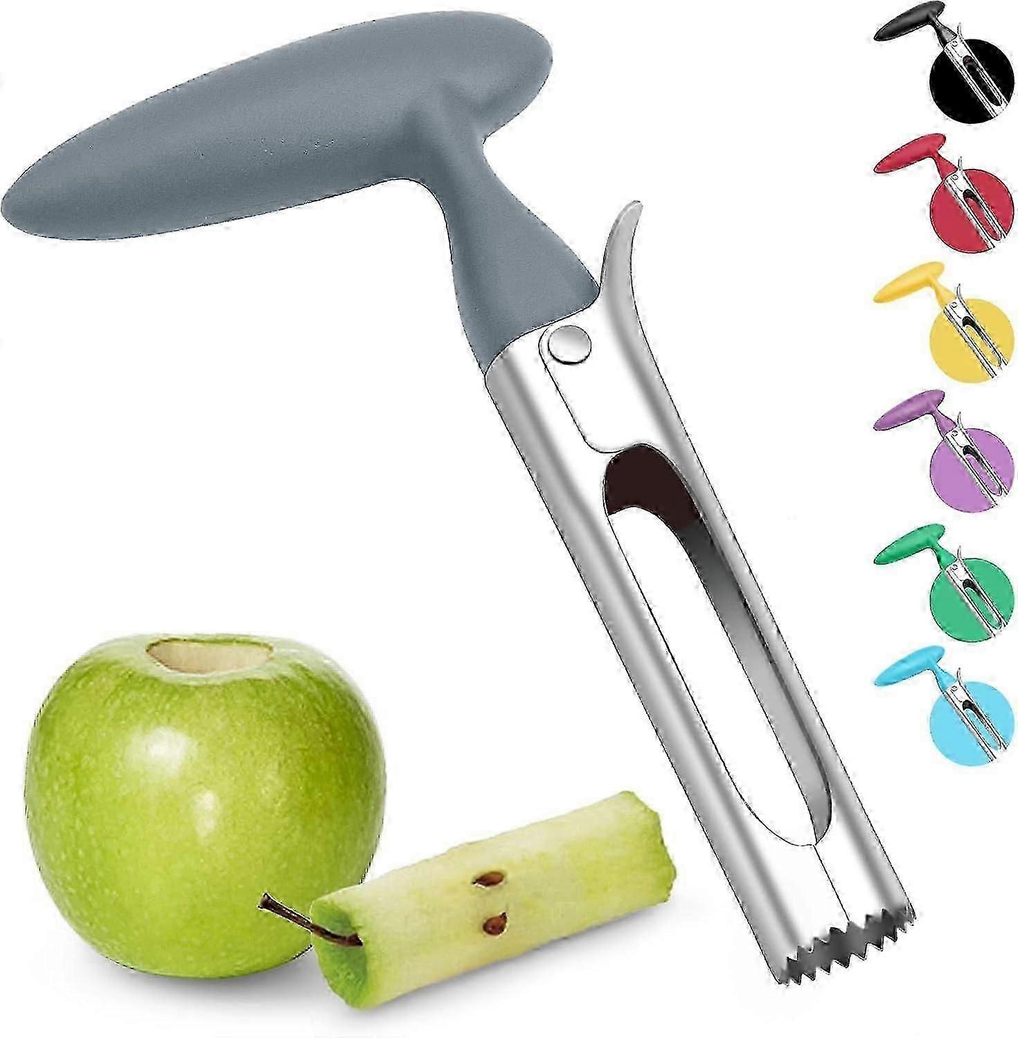 Apple Corer, Apple Corer Remover with ABS Handle,Serrated Stainless Steel Blade Plastic Handle, Grey_SZXM