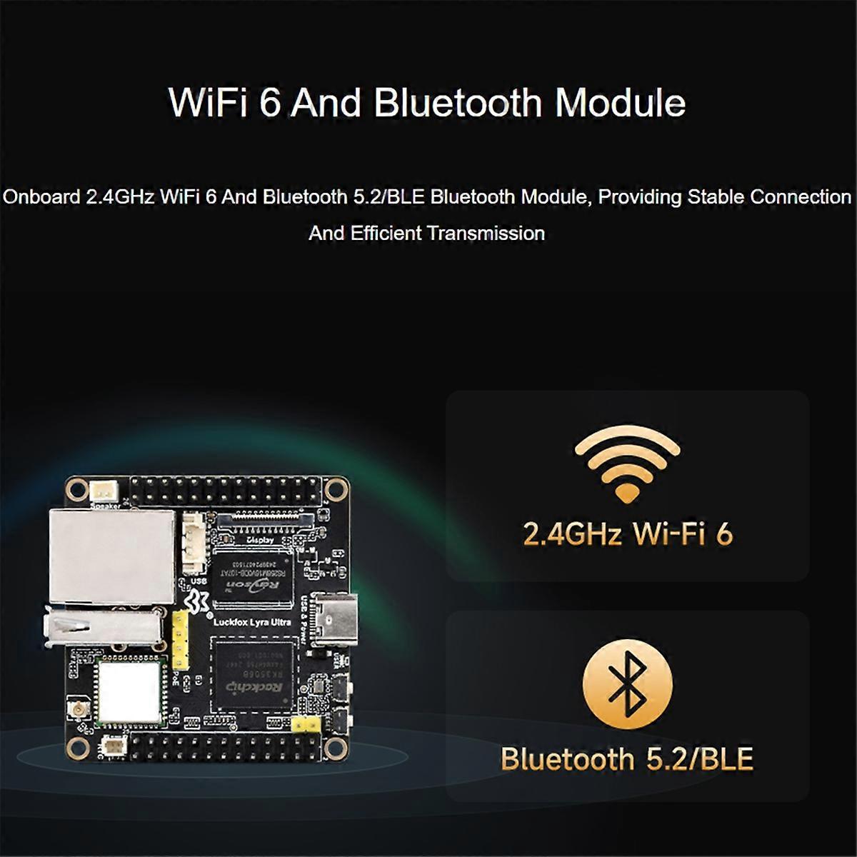 Ultra W RK3506B Linux Development Board 8G EMMC Onboard 2.4G WiFi6/Bluetooth 5.2/BLE and PoE Port