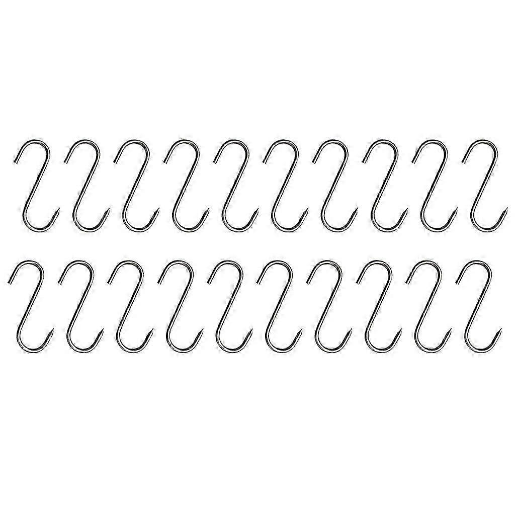 S-Hook Stainless Steel with Point, 20 Pieces Kitchen Utensils for Meat and Clothes, Versatile Baking Tools for Hot and Cold Applications 26s