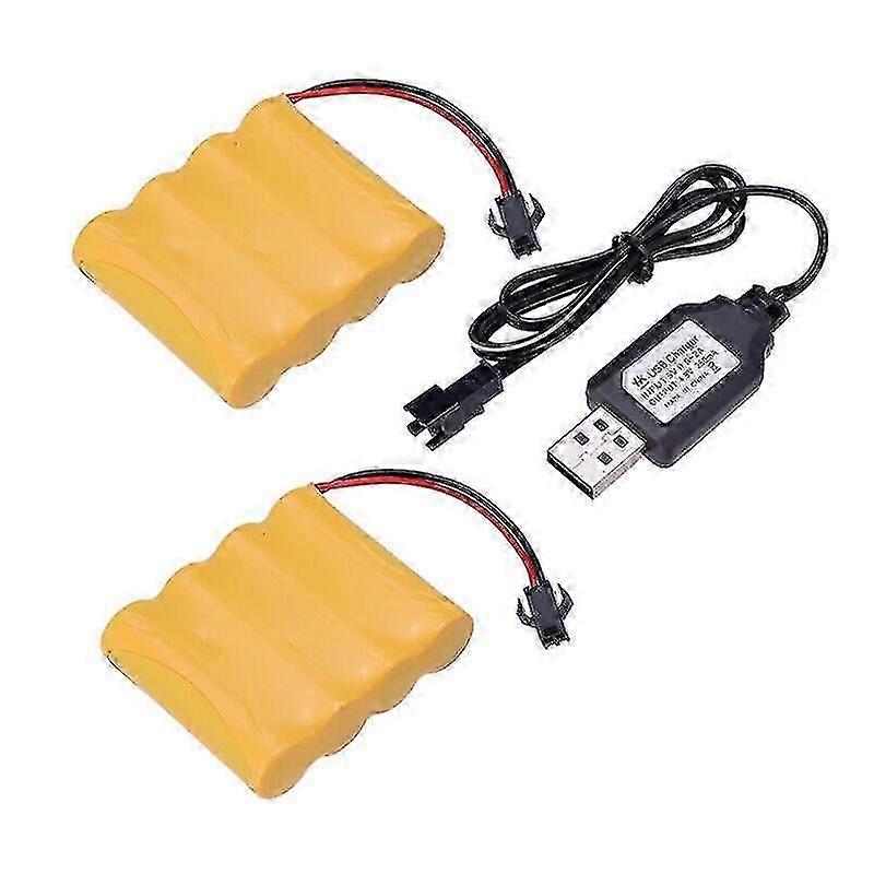 2pcs 4.8v 700mah Ni-cd AA電池のパックRc車のおもちゃDzのための再充電可能なSM-2Pのプラグ