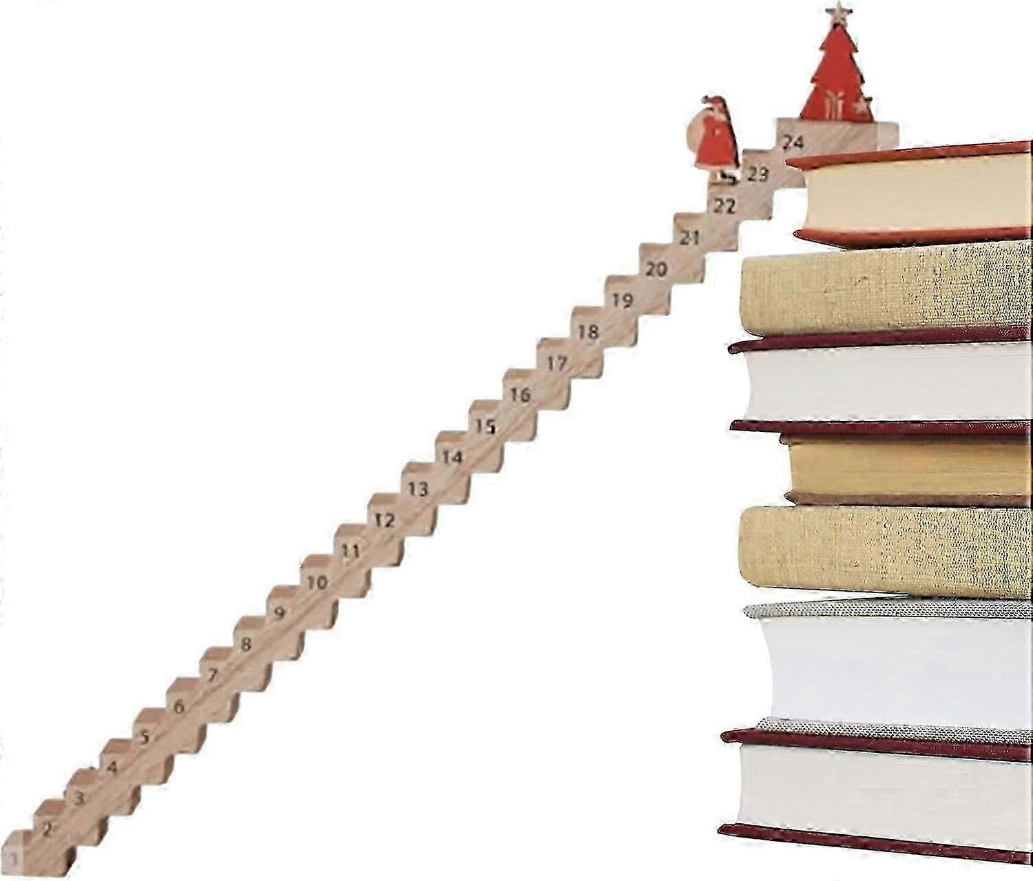 Climbing Santa Advent Calendar 2024, Wooden Stairs Christmas Advent Calendar, 24 Days Christmas Countdown Calendar Desk Decoration