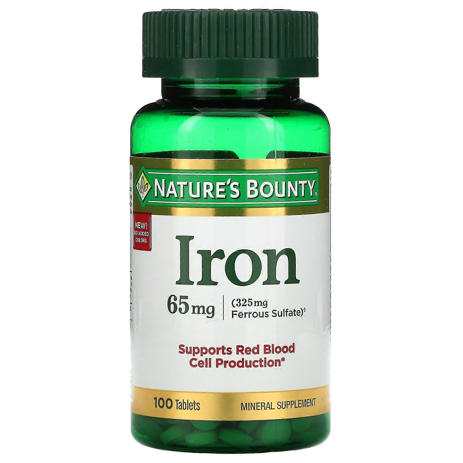 Nature's Bounty, Iron, 65 mg, 100 Tablets