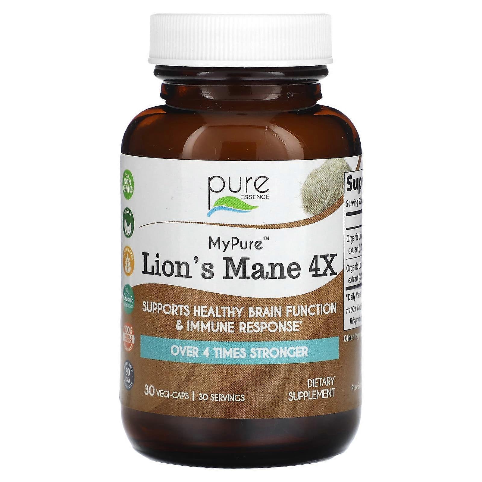 My Pure, Lion's Mane 4X, 30 Vegi-Caps
